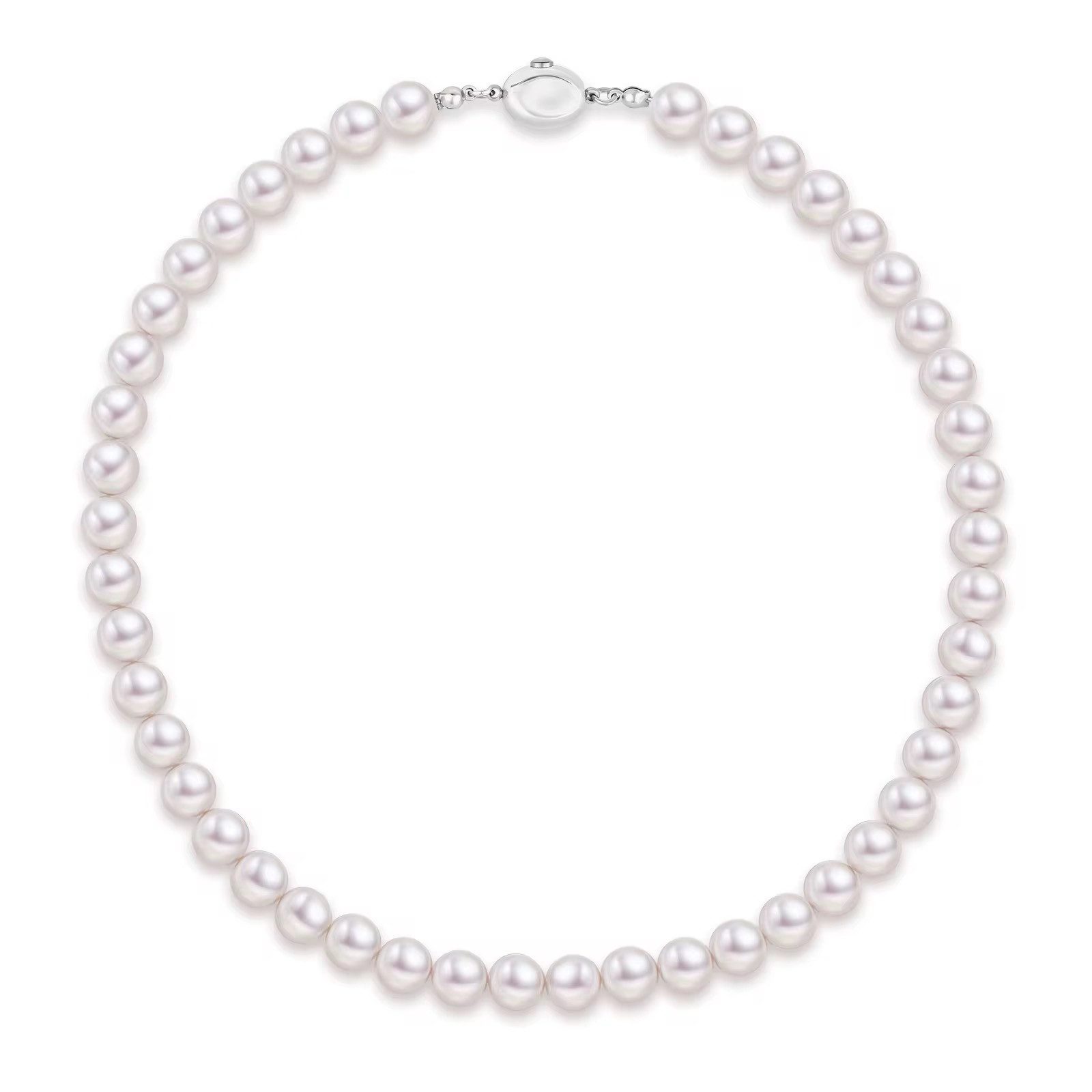 ROUGEMONT Perlenkette Elegante Damen Perlenkette Muschelperlen Halskette 45cm, Hypoallergen