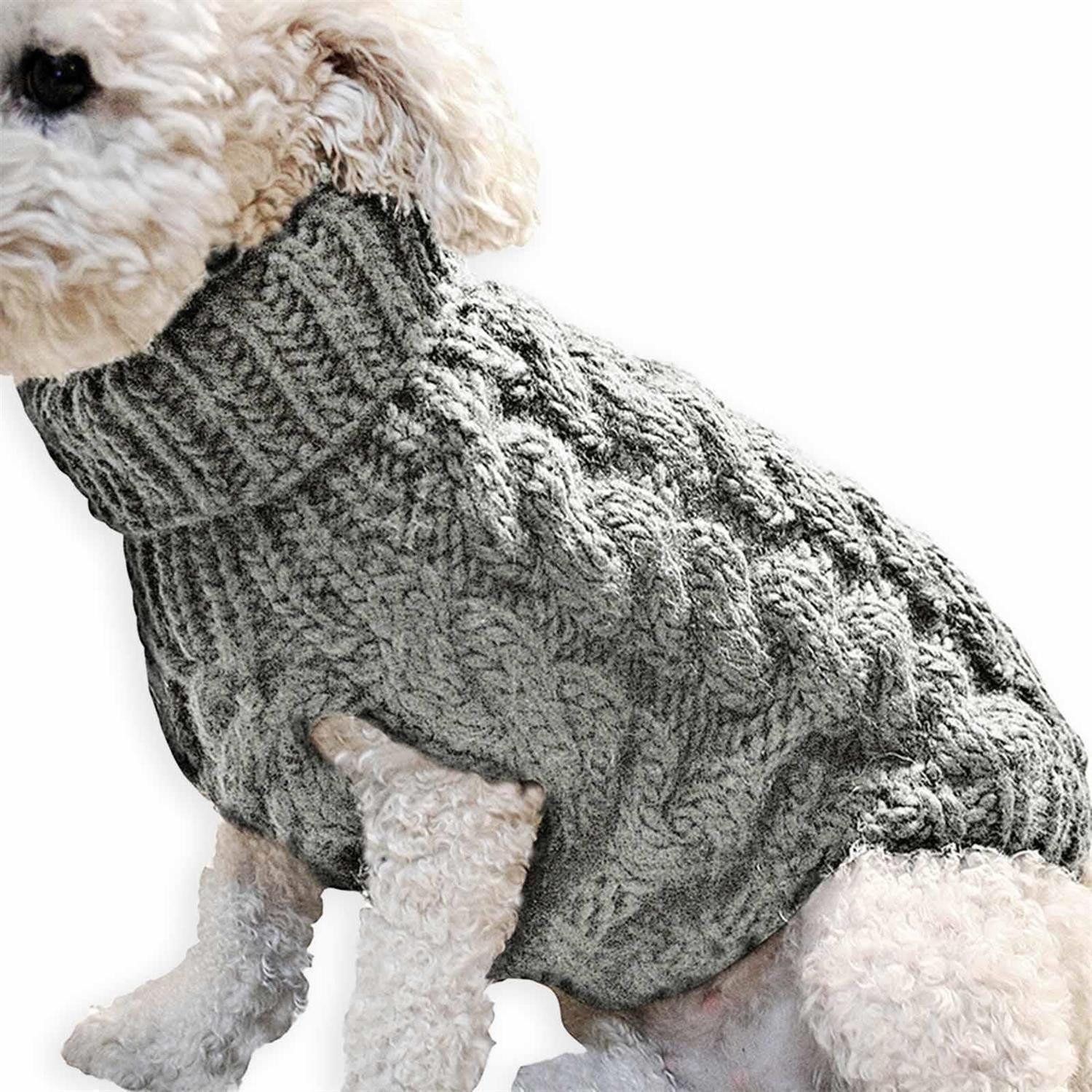 Monkimau Tierjacke Haustier Pullover für Hund und Katze - L Grau