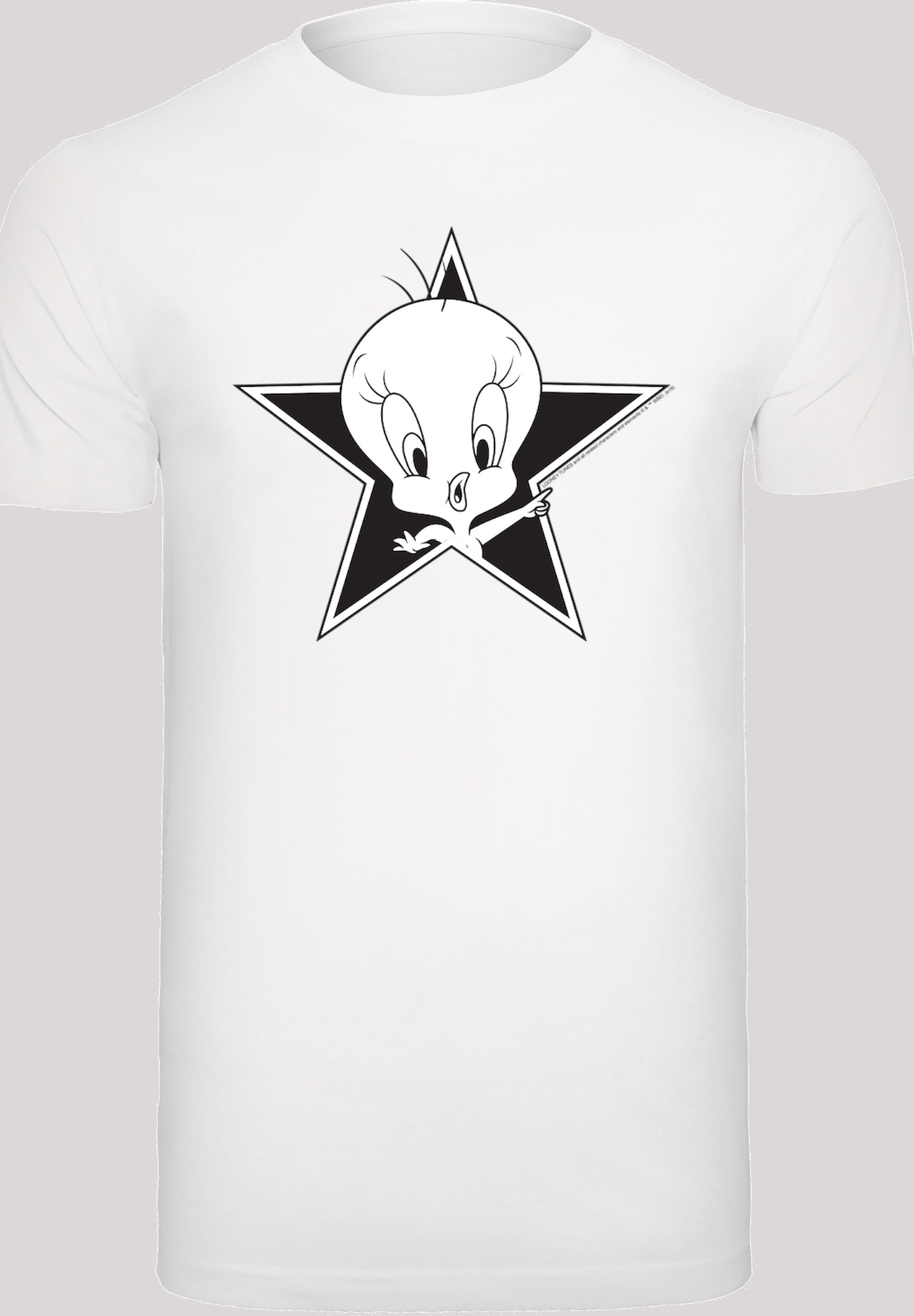 F4NT4STIC Kurzarmshirt Herren Looney Tunes Tweetie with T-Shirt Round Neck (1-tlg) white