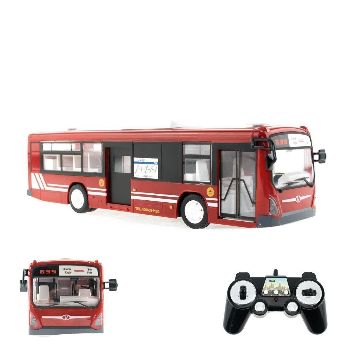 RC-Bus E635 ferngesteuerter Bus rot 1:32 - Stadtbus City Bus mit Licht/Sound