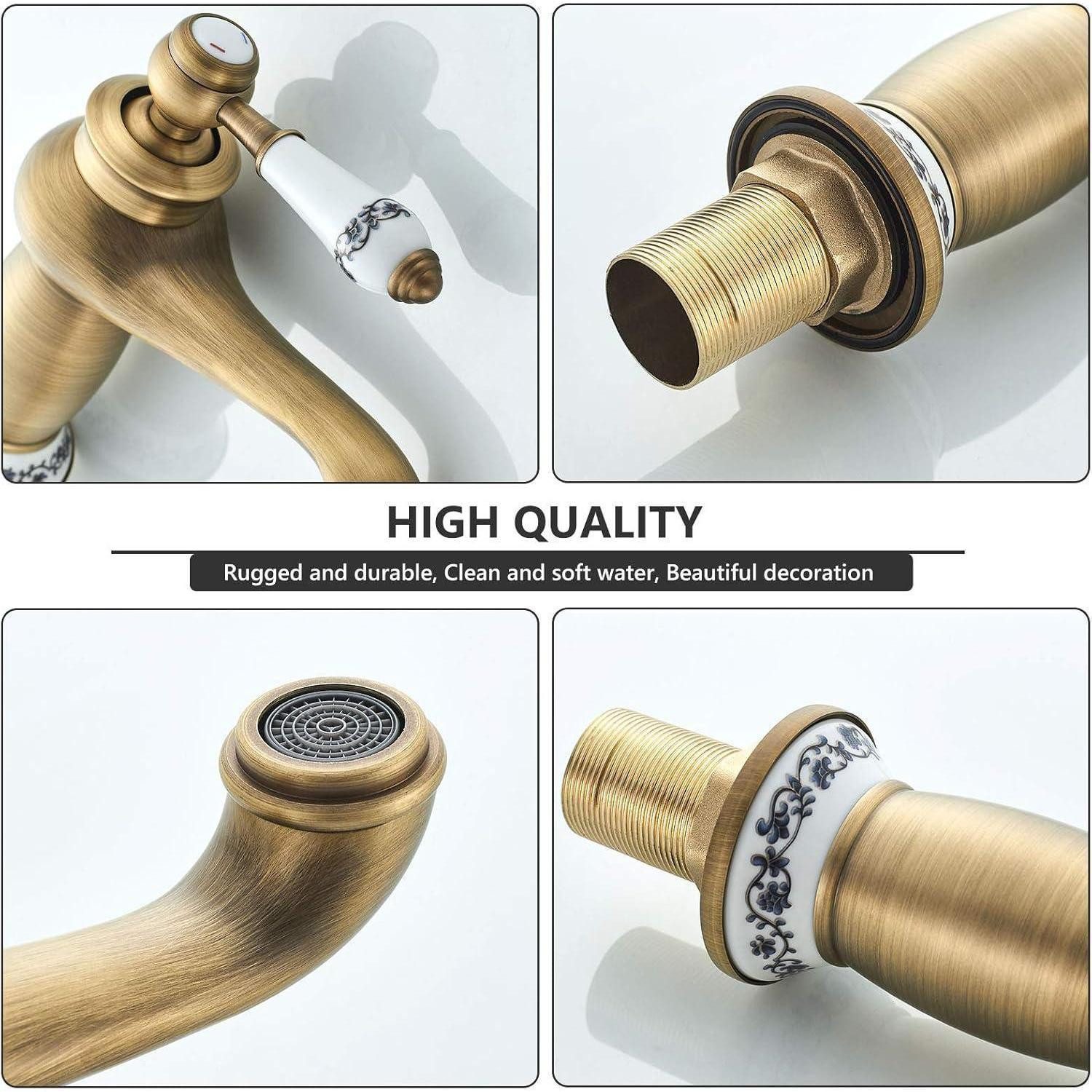 LuxusKollektion Waschtischarmatur Wasserhahn Retro Bronze Waschtischarmatur Bad Armatur Einhebelmischer