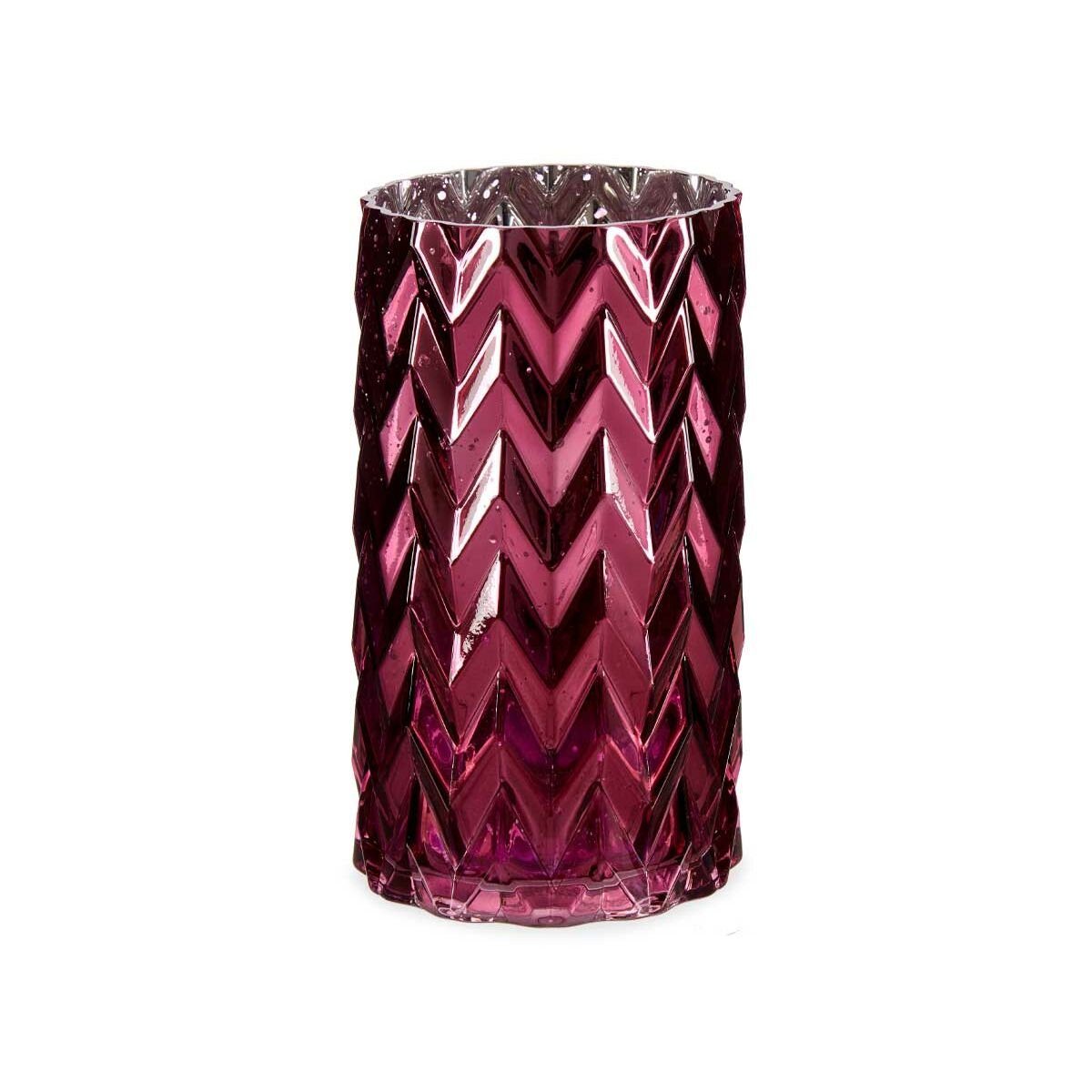 Gift Decor x Vase Stachel x 11,3 6 Schnitzerei cm 19,5 Stück Glas 11,3 Dekovase Rosa