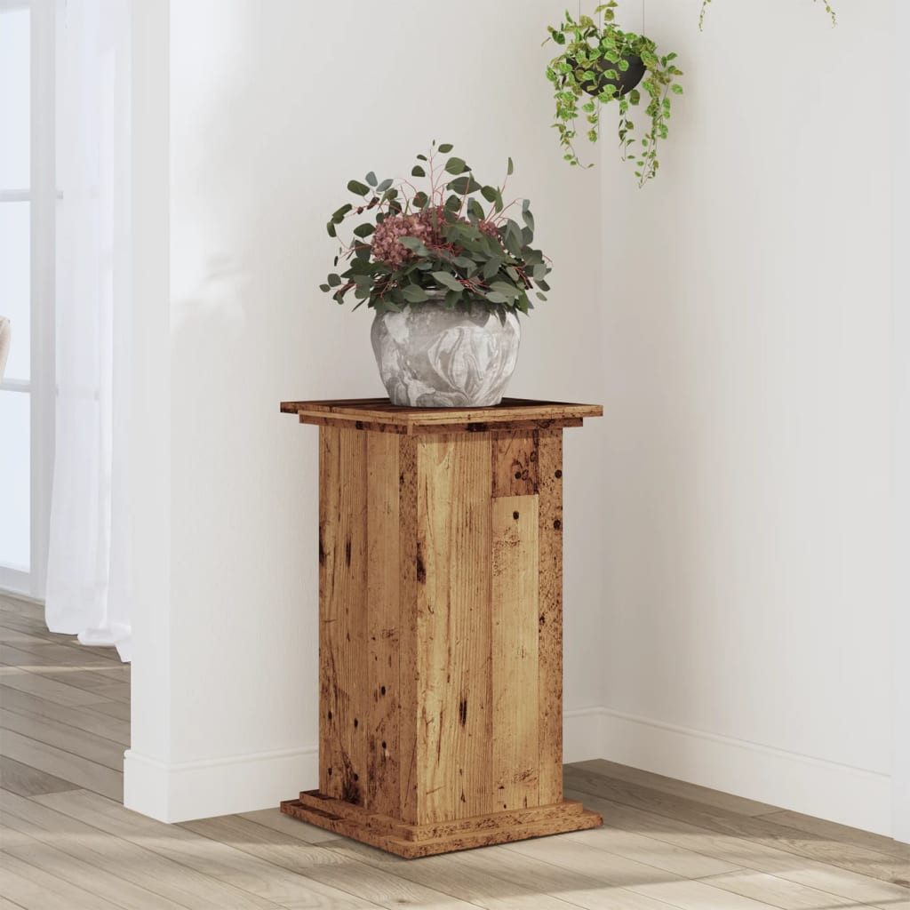 vidaXL Blumenständer Pflanzenständer Altholz-Optik 33x33x60 cm Holzwerkstoff (1 St)