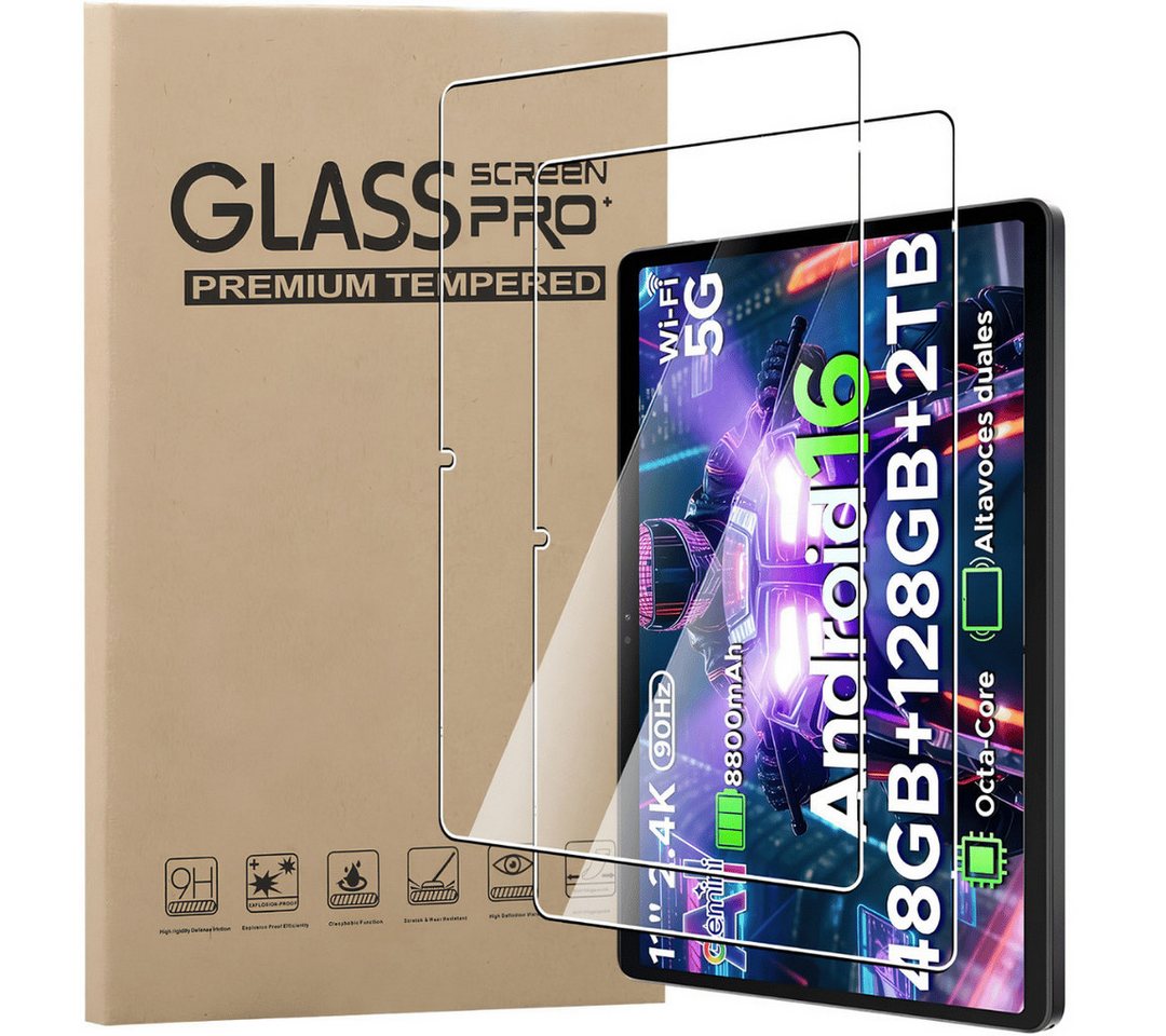 SmartUP Displayschutzglas für Pockam P11 / P11 Pro 10,1" Display Panzerfolie Hartglas Full 9H für Pockam P11 / P11 Pro, Robust, Rutschfest, Schocksicher