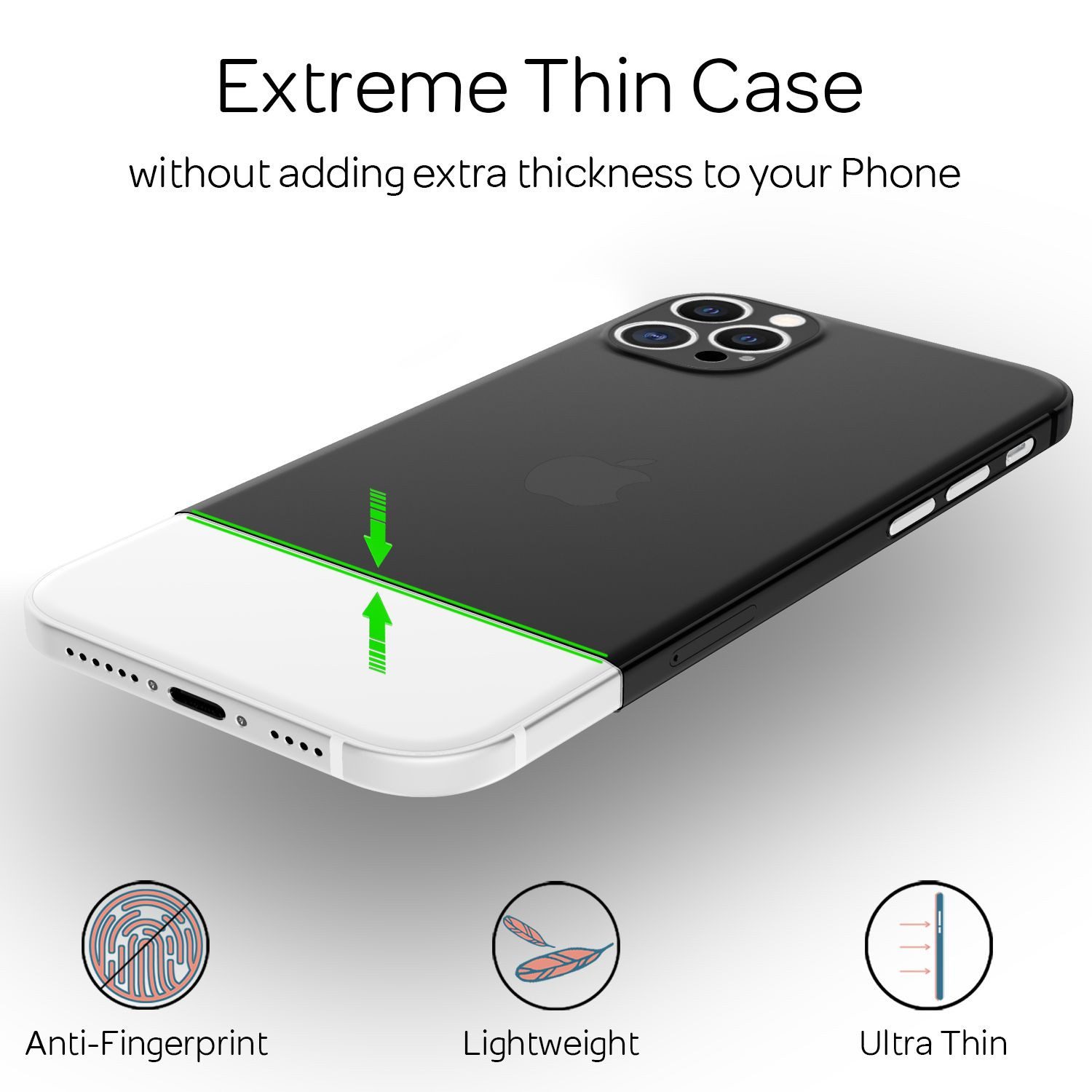 Nalia Smartphone-Hülle Apple iPhone 12 Pro 15,5 cm (6,1 Zoll), Extrem Dünnes Mattes Hardcase / 0,3mm Schlanke Hülle / Durchscheinend