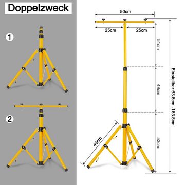 AUFUN 63-150cm GelbTeleskop Stativ Dreibeinstativ (für Innen und Außen)