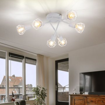 etc-shop LED Deckenleuchte, Leuchtmittel inklusive, Warmweiß, RETRO Decken Lampe Wohn Zimmer Beleuchtung Käfig Spot