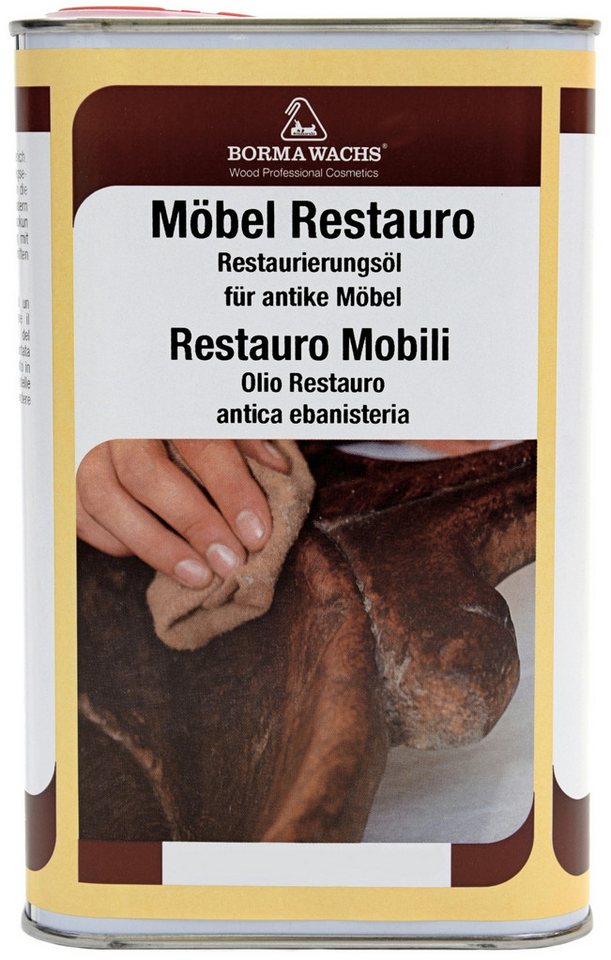 Thumbnail - BORMA Holzöl Restauro Öl 500ml für rötliches Holz 500ml, Regeneriert alte Holzoberflächen: frischt verblasstes Holz auf.