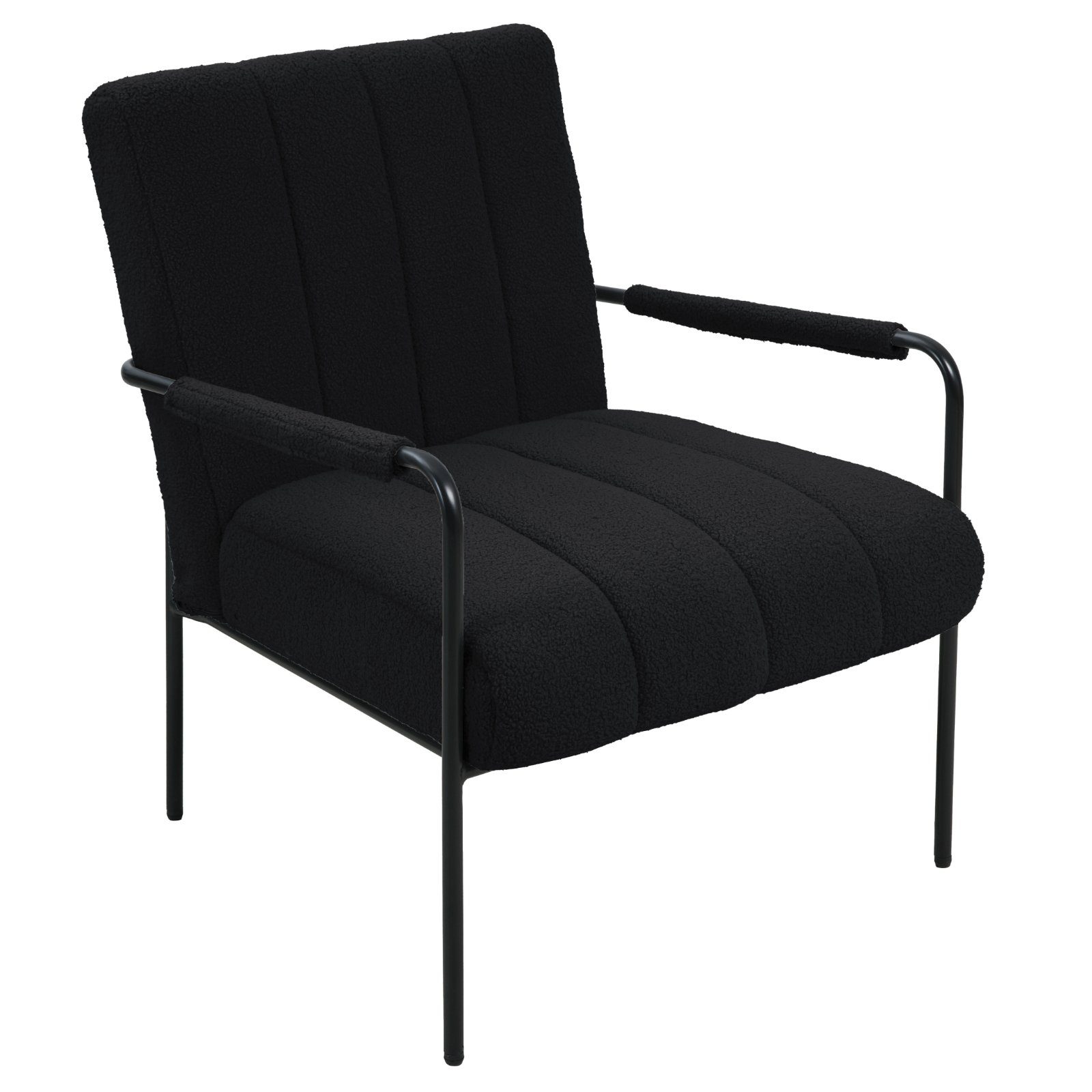 SVITA Loungesessel KYLE, Loungestuhl, Teddy-Boucle, Schwarz günstig online kaufen