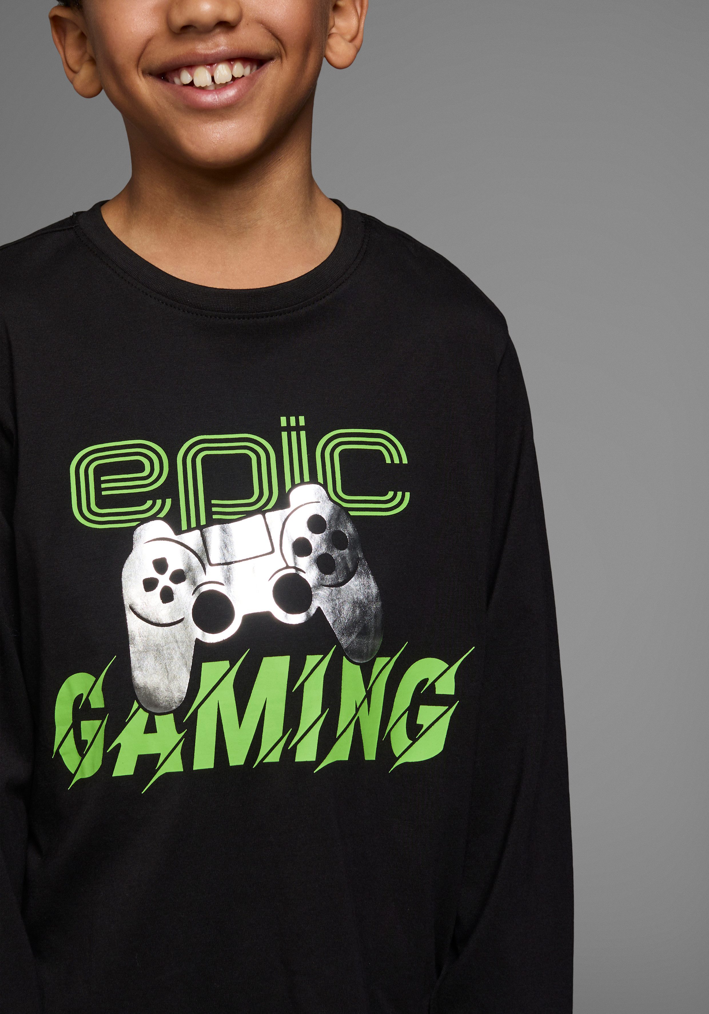 KIDSWORLD Langarmshirt Folienprint: EPIC GAMING langärmelige, mit Statement-Print, mit Folienprint