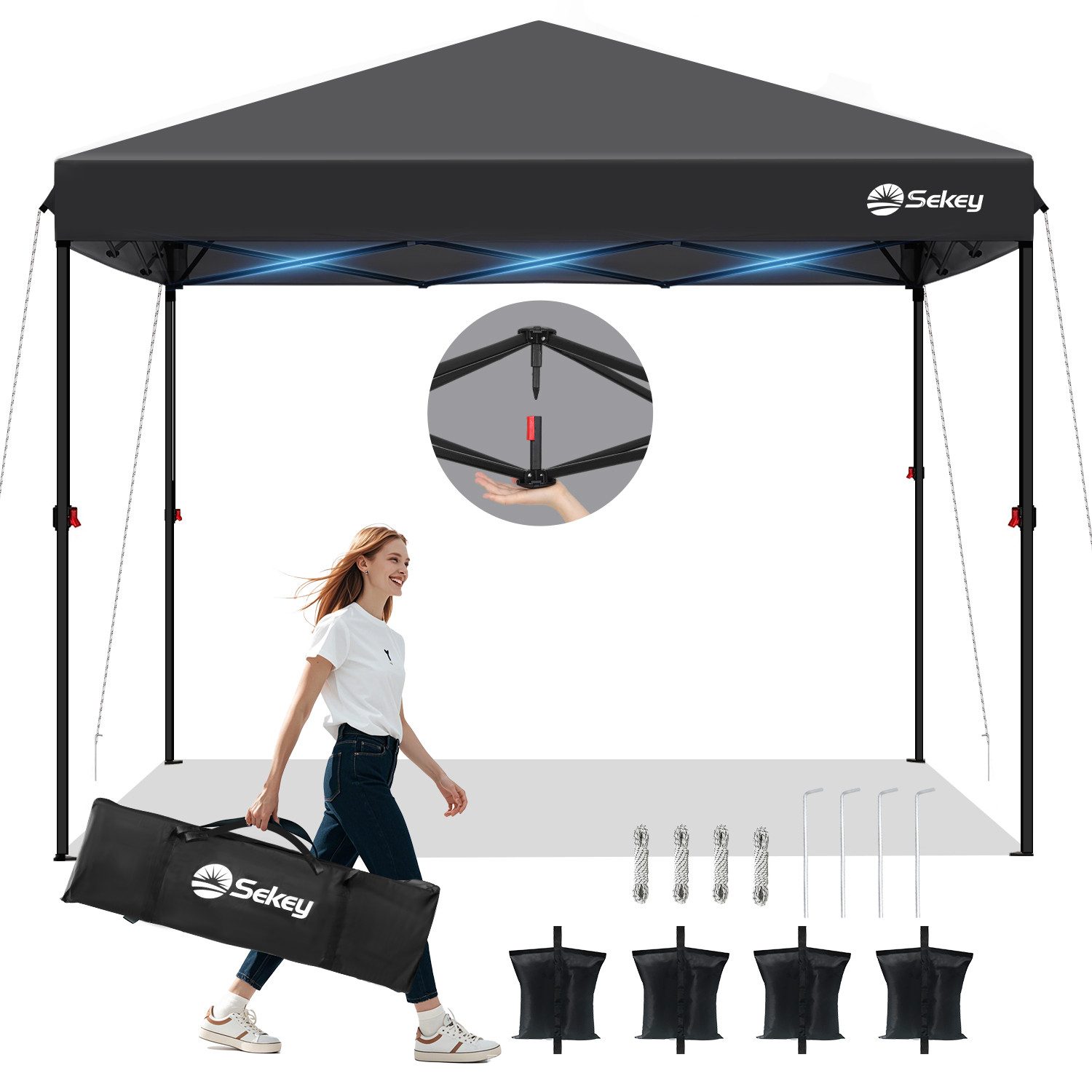 Sekey Faltpavillon 300x300 cm Pop-Up Pavillon, günstig online kaufen