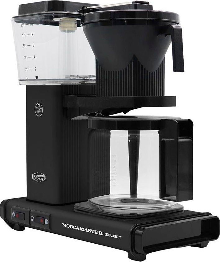 Moccamaster Filterkaffeemaschine 1x4 KBG matt 1,25l Papierfilter black, Select Kaffeekanne
