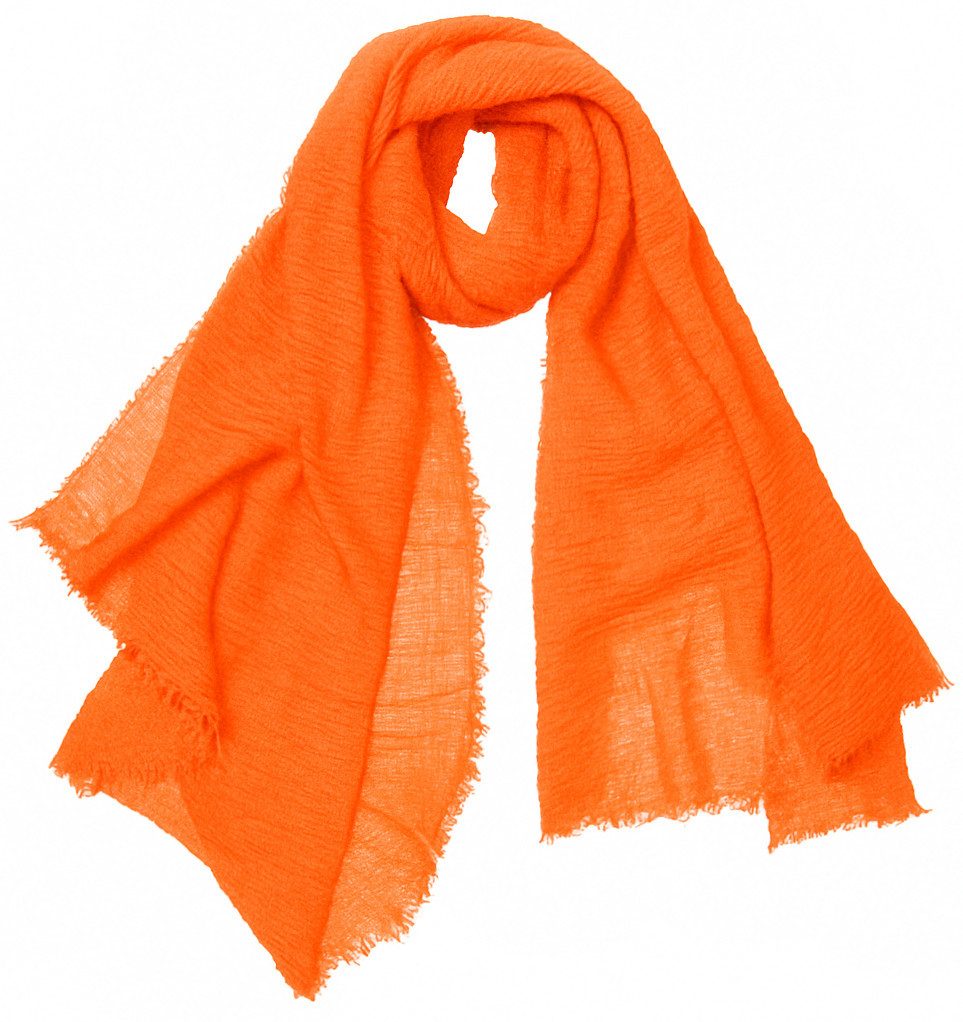 dy_mode Modeschal Damen Schal in Unifarben Halstuch Schultertuch Weicher Stoff, feine Fransen
