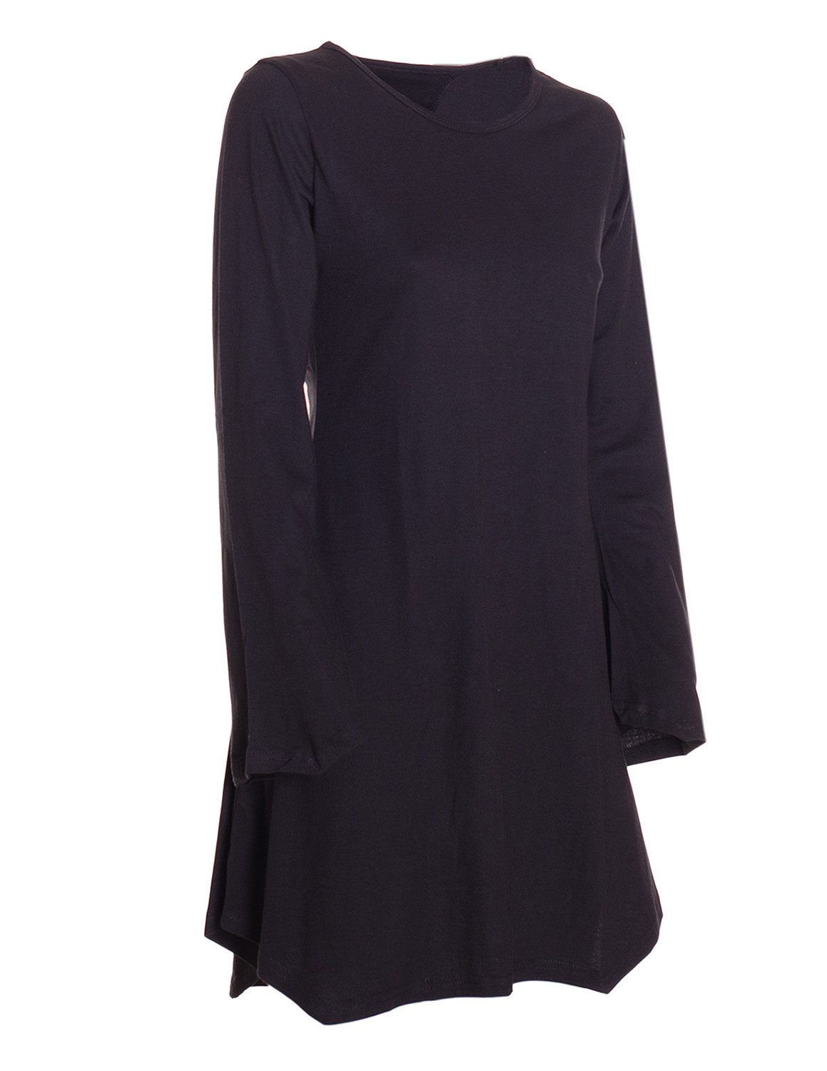 Vishes Tunikakleid Langarm Tunika Kleid Damen Jersey Baumwolle Zipfelsaum Alternative Mode, Boho, Hippie, Ethno, Festival