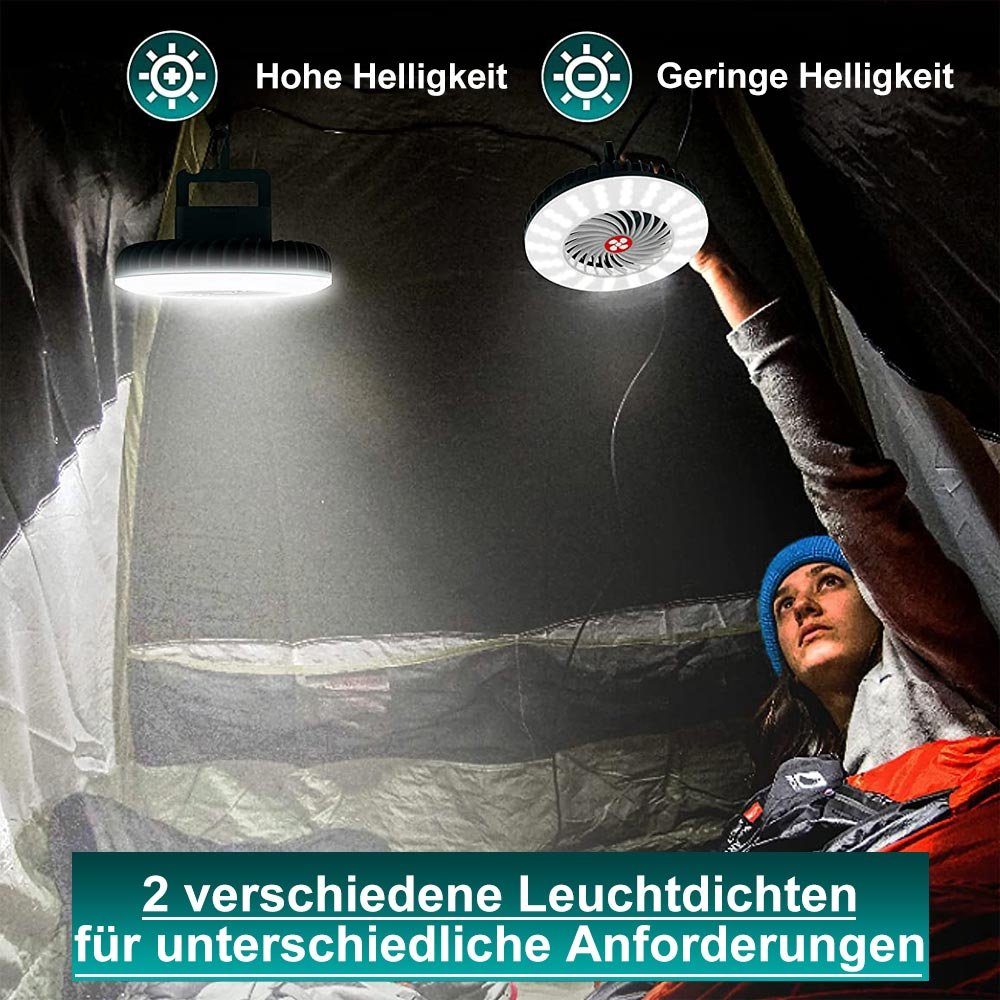 Wohnmobil, und Hurrikan USB; wiederaufladbar, Outdoor Deckenventilator LED-Licht, mit Magnet, Picknick Ausfall wasserdicht, Camping Deko Haken Rosnek für Notfall