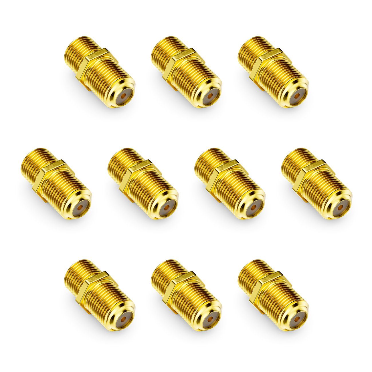 deleyCON deleyCON 10x SAT Adapter Verbinder für Koaxialkabel kleine Mutter 2x SAT-Kabel