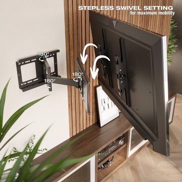 RICOO R23-S TV-Wandhalterung, (bis 65 Zoll, schwenkbar neigbar ausziehbar Fernseher Halter universal VESA 400x400)