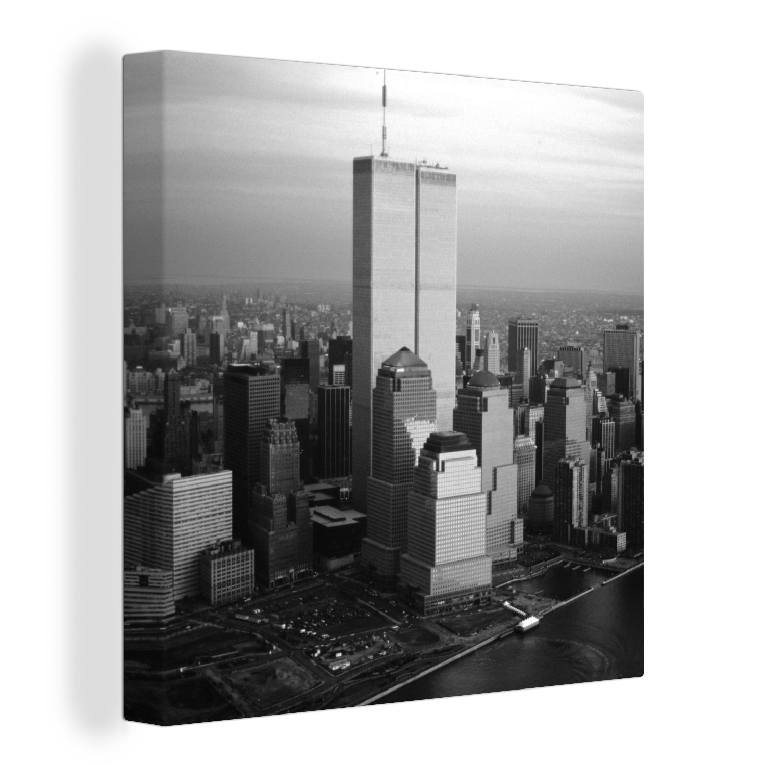 OneMillionCanvasses® Leinwandbild World Trade Center - Stadt - Schwarz - Weiß, (1 St), Leinwand Bilder für Wohnzimmer Schlafzimmer