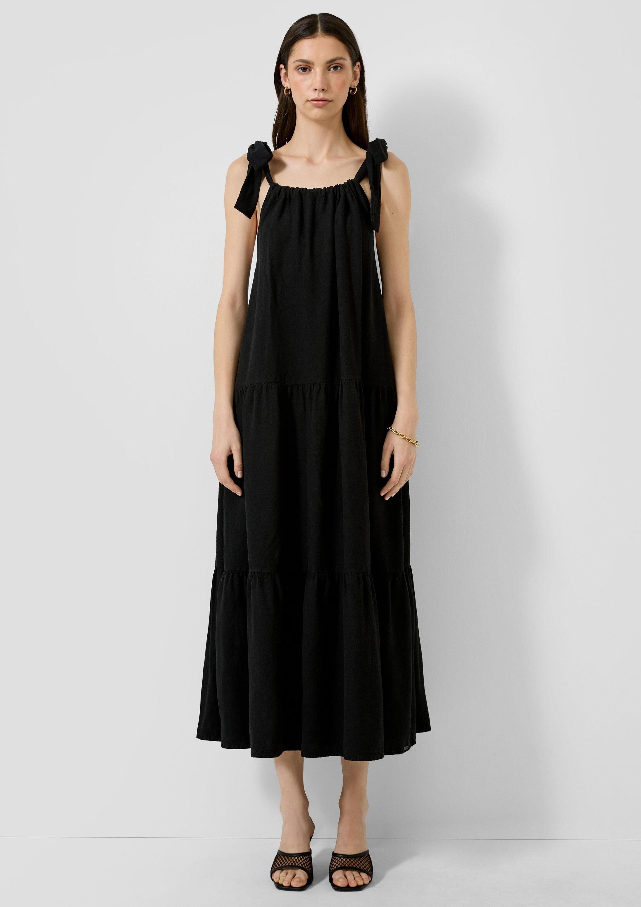 QS Midikleid Kleid Maxikleid aus Leinenmix