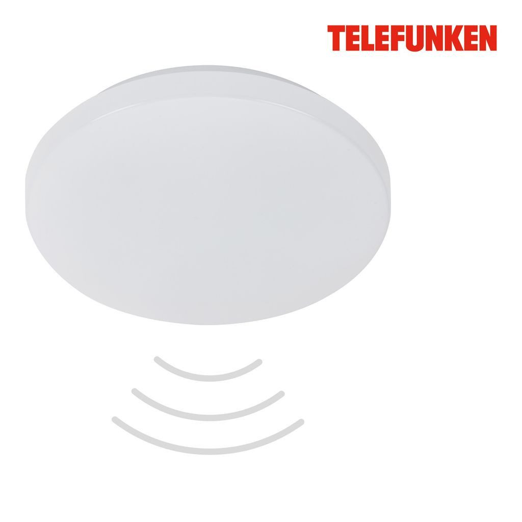 Telefunken LED Deckenleuchte 601506TF, Leuchtdauer einstellbar, LED fest integriert, 2700K - Extra-Warmweiß, Deckenleuchte Sensor 12W 1200lm 4000K Ø 29cm
