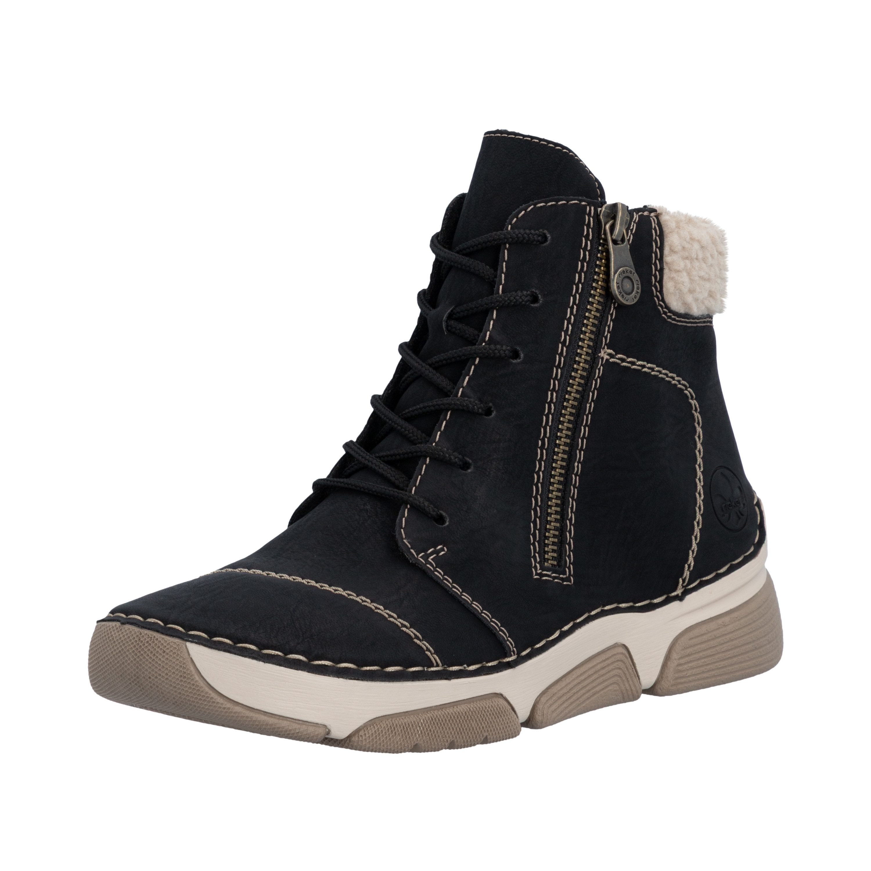 Rieker Winterboots Schnürboots, Stiefelette, Casual-Boots mit Reißverschluss außen