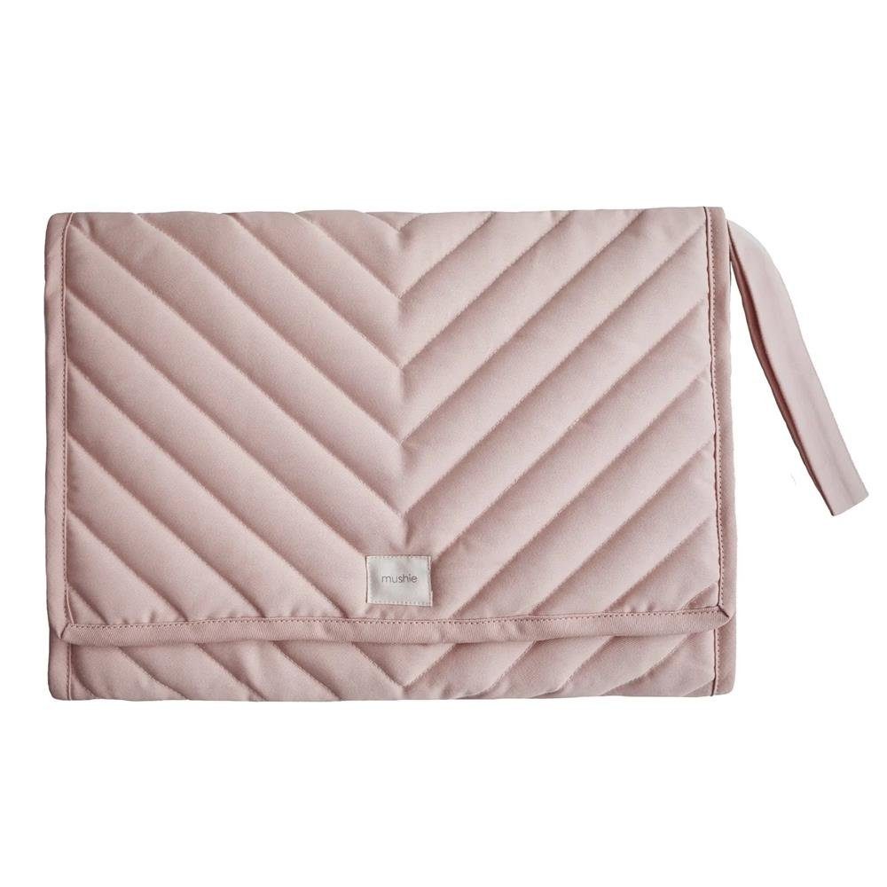 Wickeltasche Mushie Wickelauflage Blush Tragbar