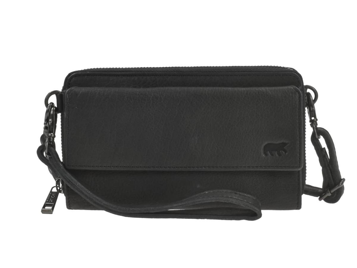 Bear Design Umhängetasche BEAR DESIGN Handy-Geldbörse LILIAN "CALLISTO PELLE" black, Umhänger, Portemonnaie und Handytasche zusammen