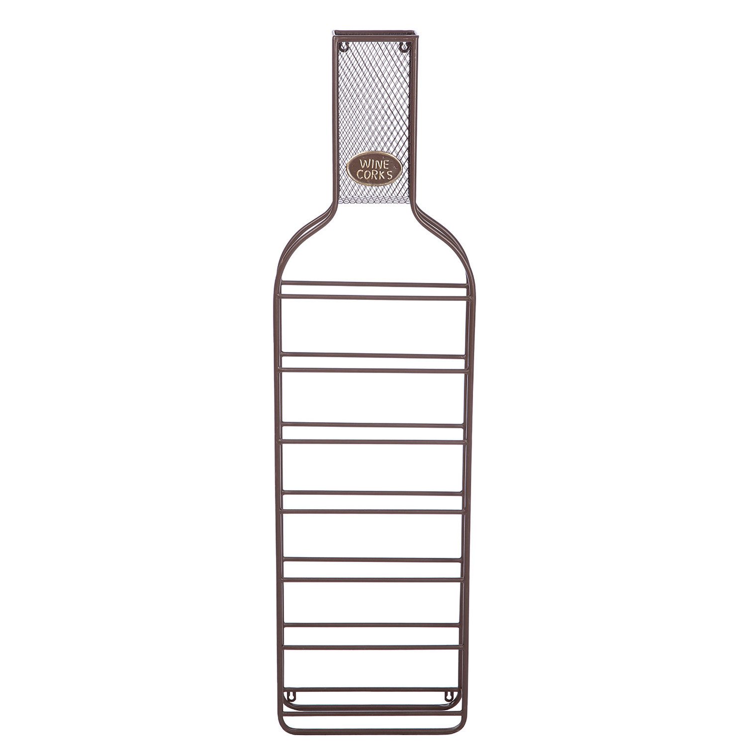 Weinregal CORK - Weinregal aus Metall - braun - H. 118cm - für 7 Weinflaschen