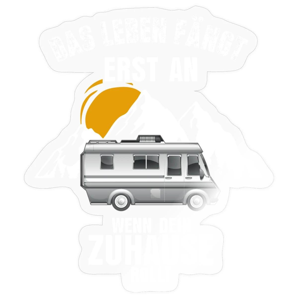 Spreadshirt Aufkleber Leben Wenn Zuhause Rollt, Camping Sticker Aufkleber