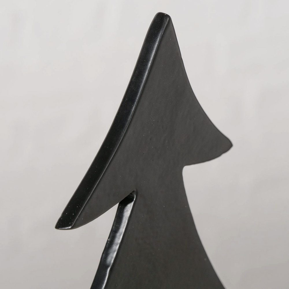 BOLTZE Dekoobjekt Tannenbaum SVART schwarz Metallbaum mit Holzfuß H33cm Weihnachtsbaum