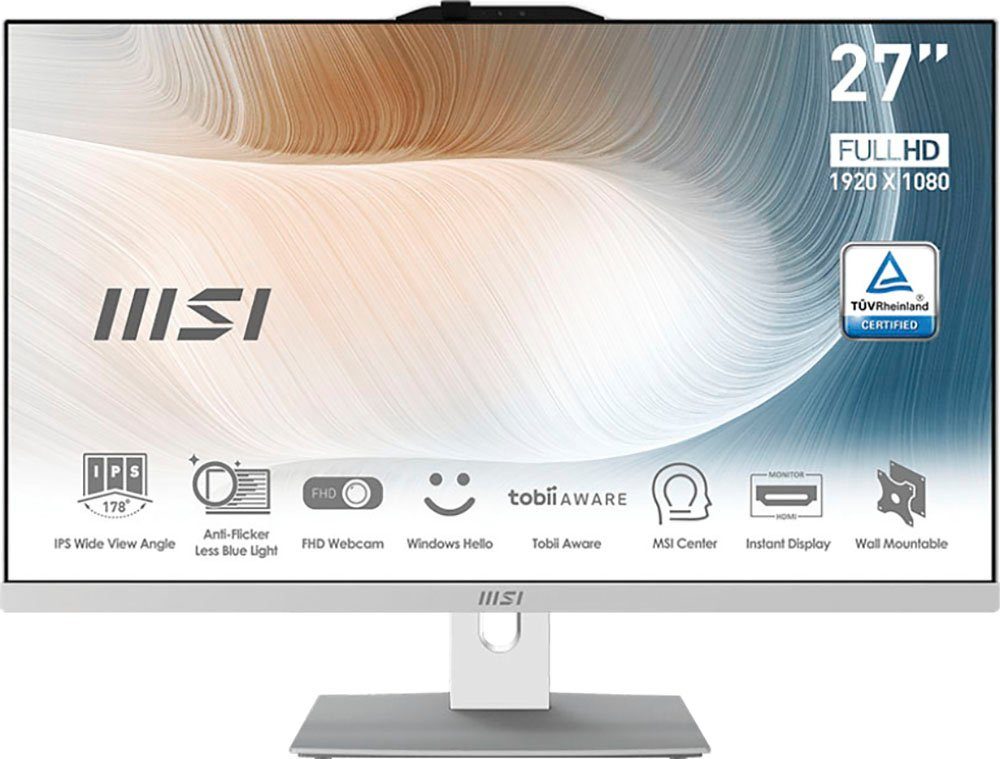 MSI Modern AM272P 12M-018DE Graphics, GB Intel i5 Core Zoll, (27 1240P, RAM, SSD, 512 Luftkühlung) Xe GB All-in-One 8 Iris PC