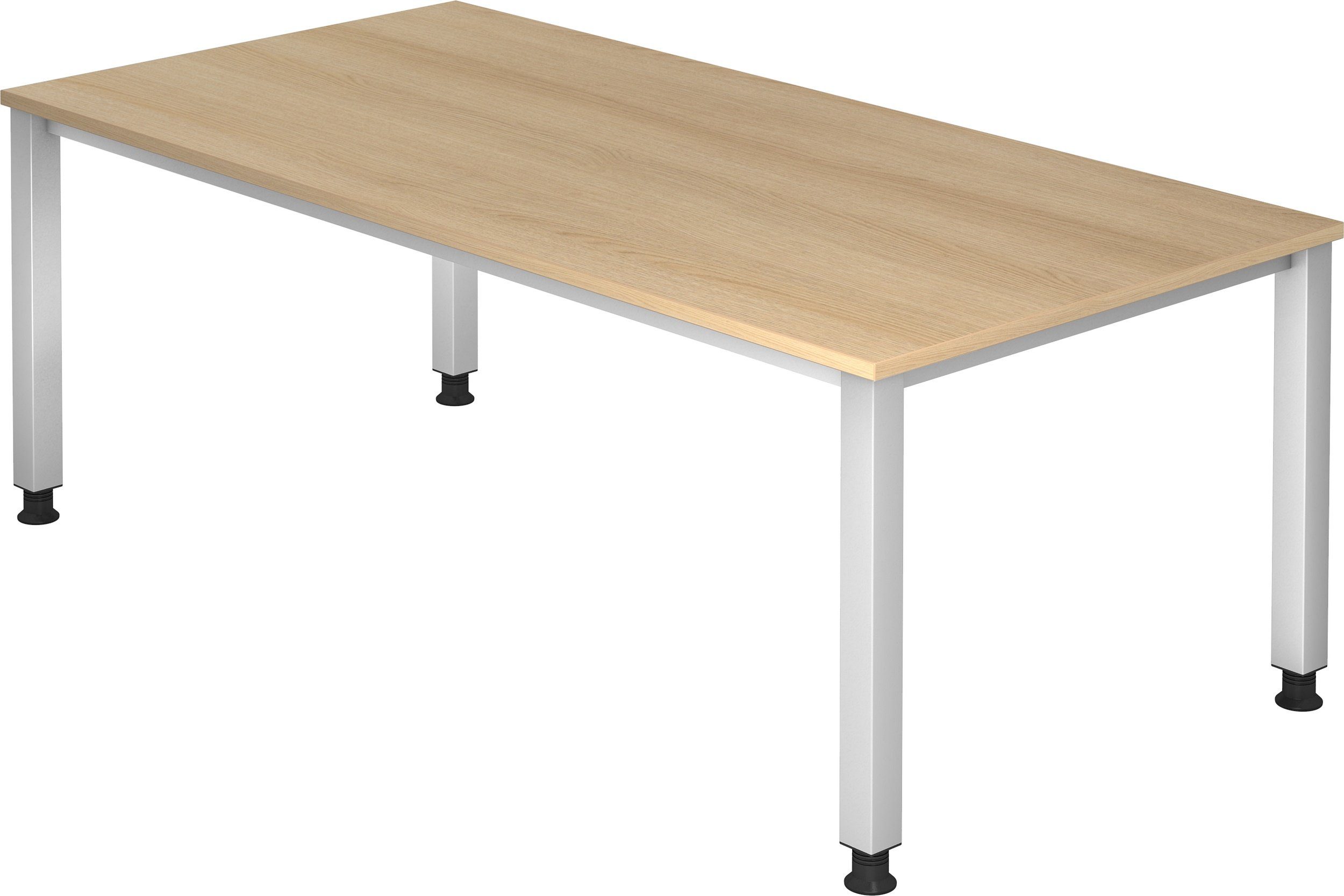 bümö Schreibtisch Schreibtisch Serie-Q, Rechteck: 200 x 100 cm - Dekor: Eiche