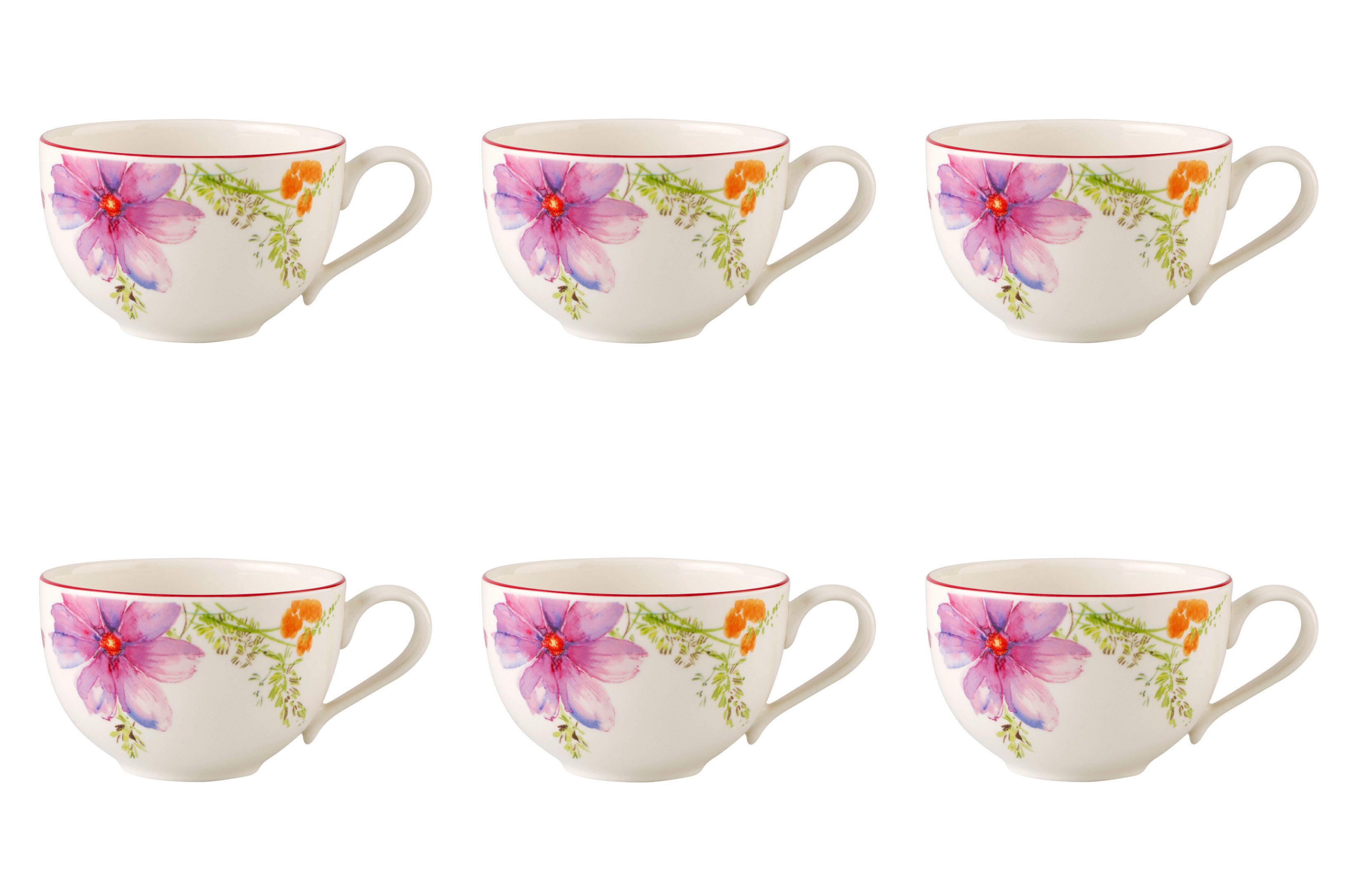 Villeroy & Boch Tasse Mariefleur Basic, Porzellan, Spülmaschinengeeignet, Mehrfarbig, Motiv: Blumen