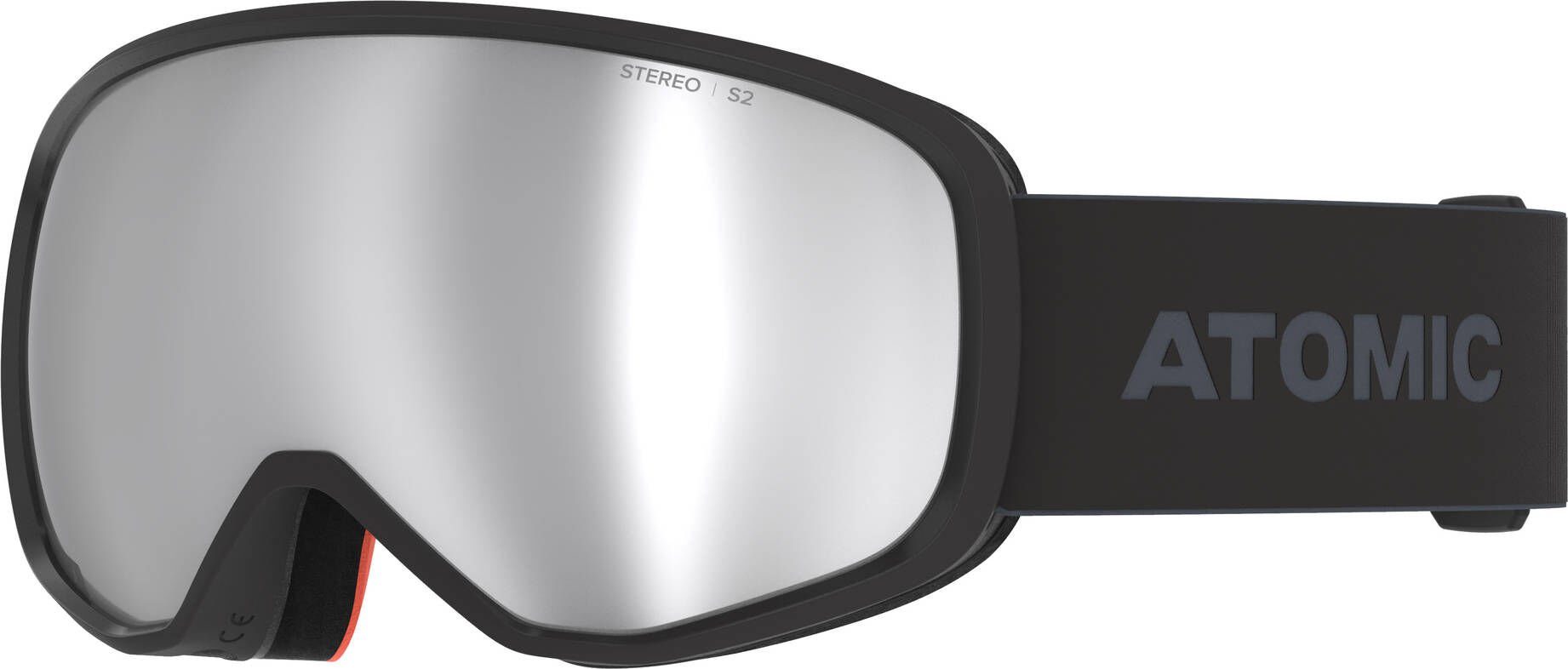 Herren Hydrophobe Atomic Skibrille STEREO REVENT Skibrille BLACK, Scheibenbeschichtung