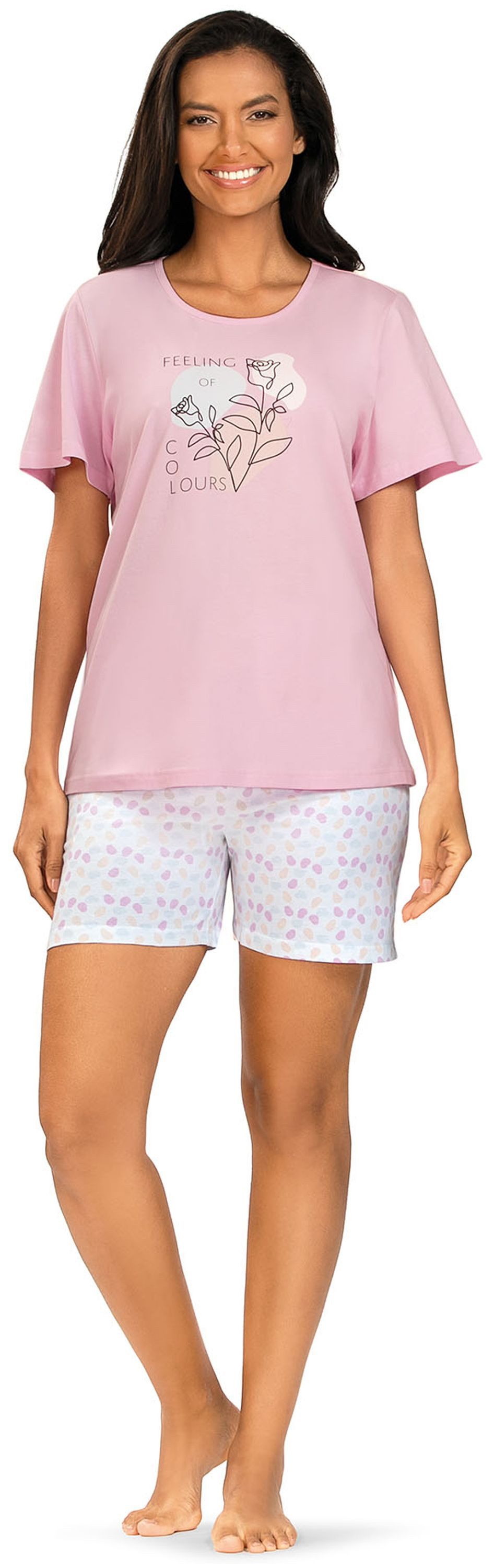 comtessa Shorty Summer Whisper (Set, 2 tlg., 2-teilig) Damen Pyjama 2-teilig kurze Hose Baumwolle große Größen