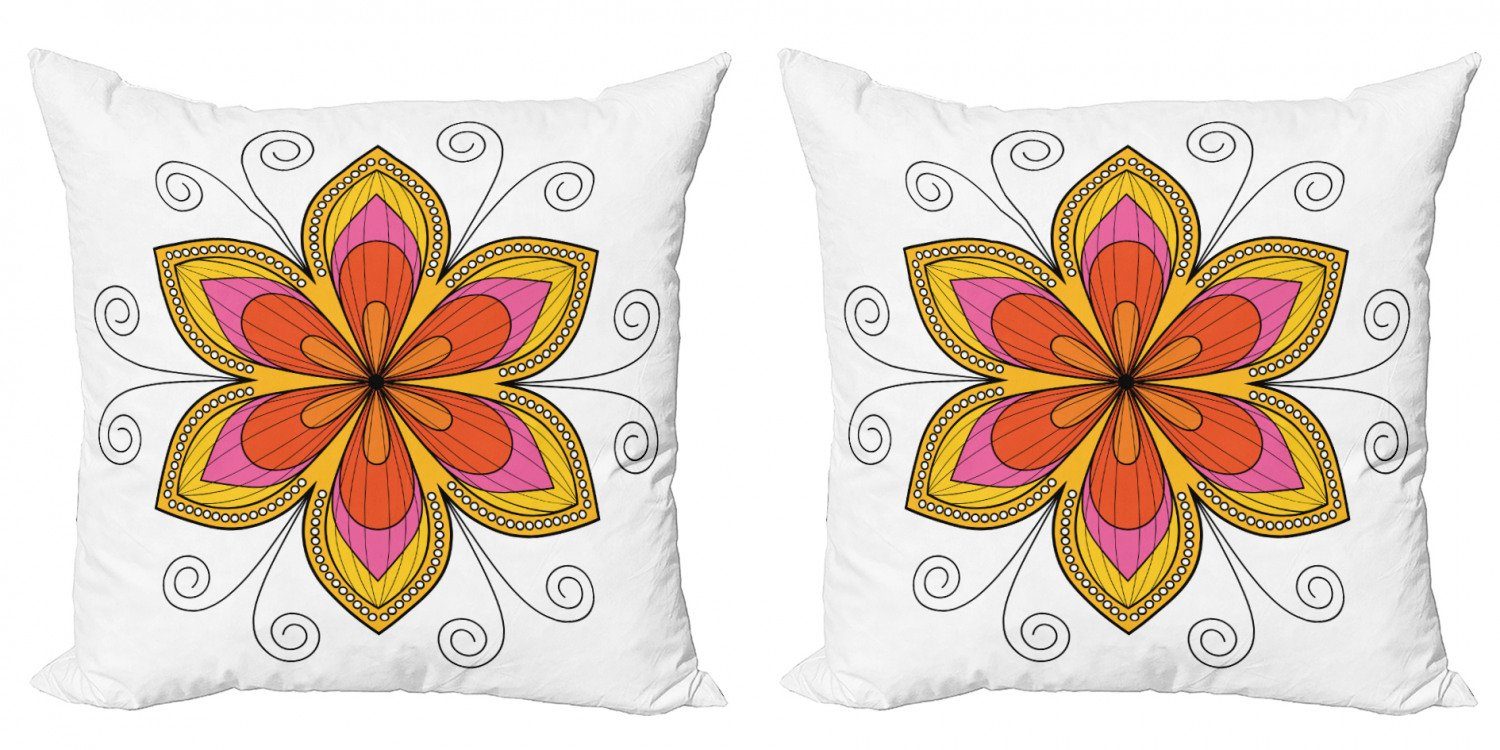 Abakuhaus Blumen-Muster-Strudel Doppelseitiger Modern Kissenbezüge Blumen-Mandala Stück), Accent (2 Digitaldruck,