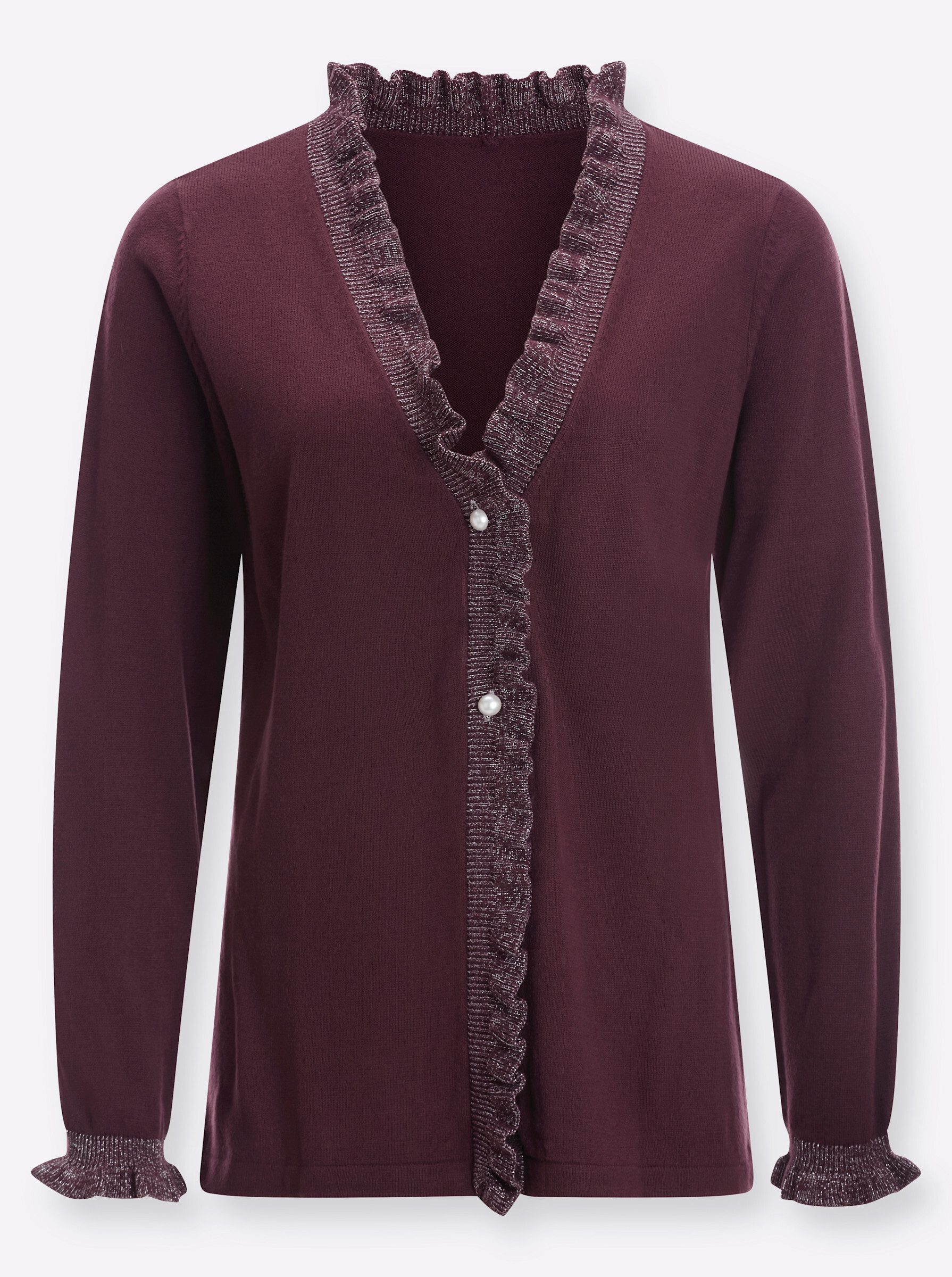 Sieh an! Strickjacke Strickjacke Langarm Jersey