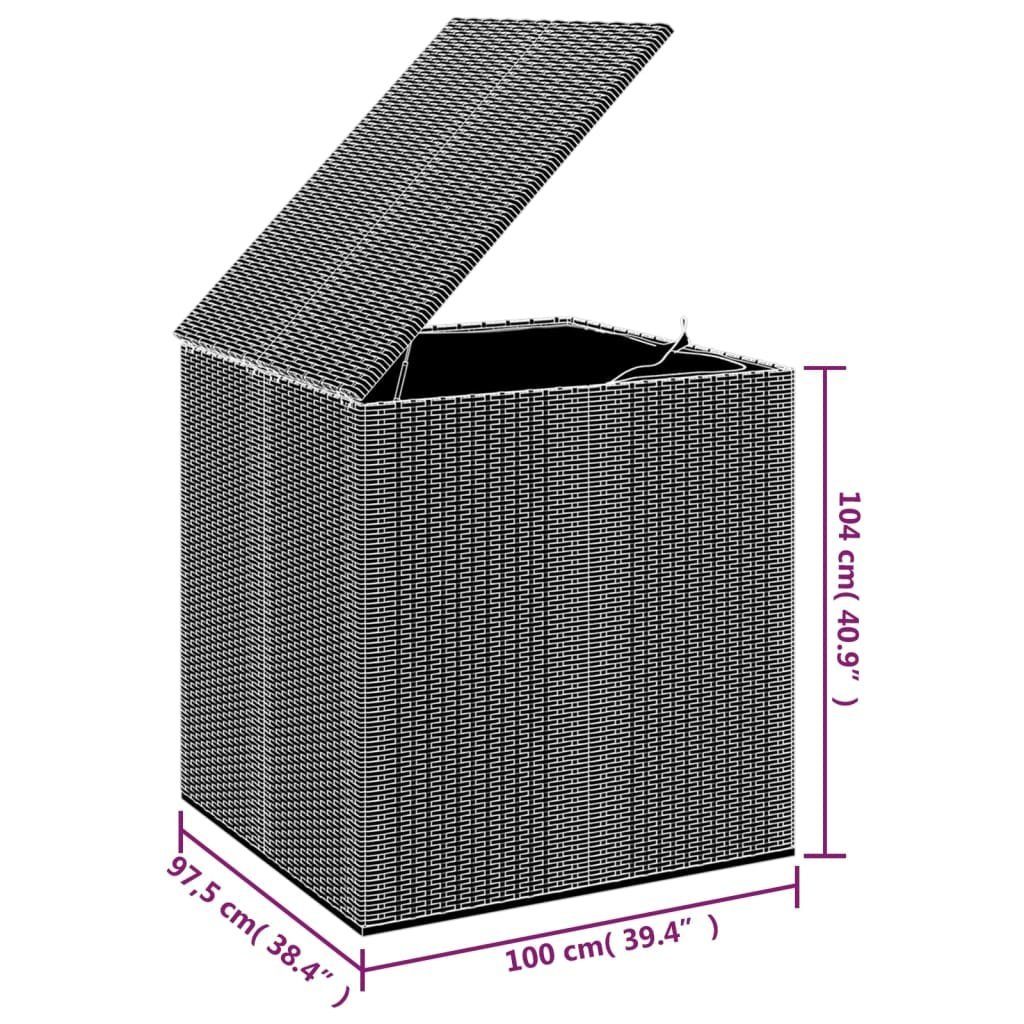 furnicato Garten-Kissenbox PE 100x97,5x104 Braun Gartenbox cm Rattan