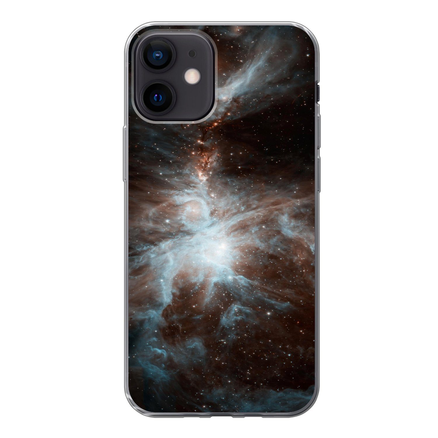 MuchoWow Handyhülle für Apple iPhone 12 Galaxie - Planet - Sterne, Smartphone-Bumper, Print, Handy Schutzhülle Dünn