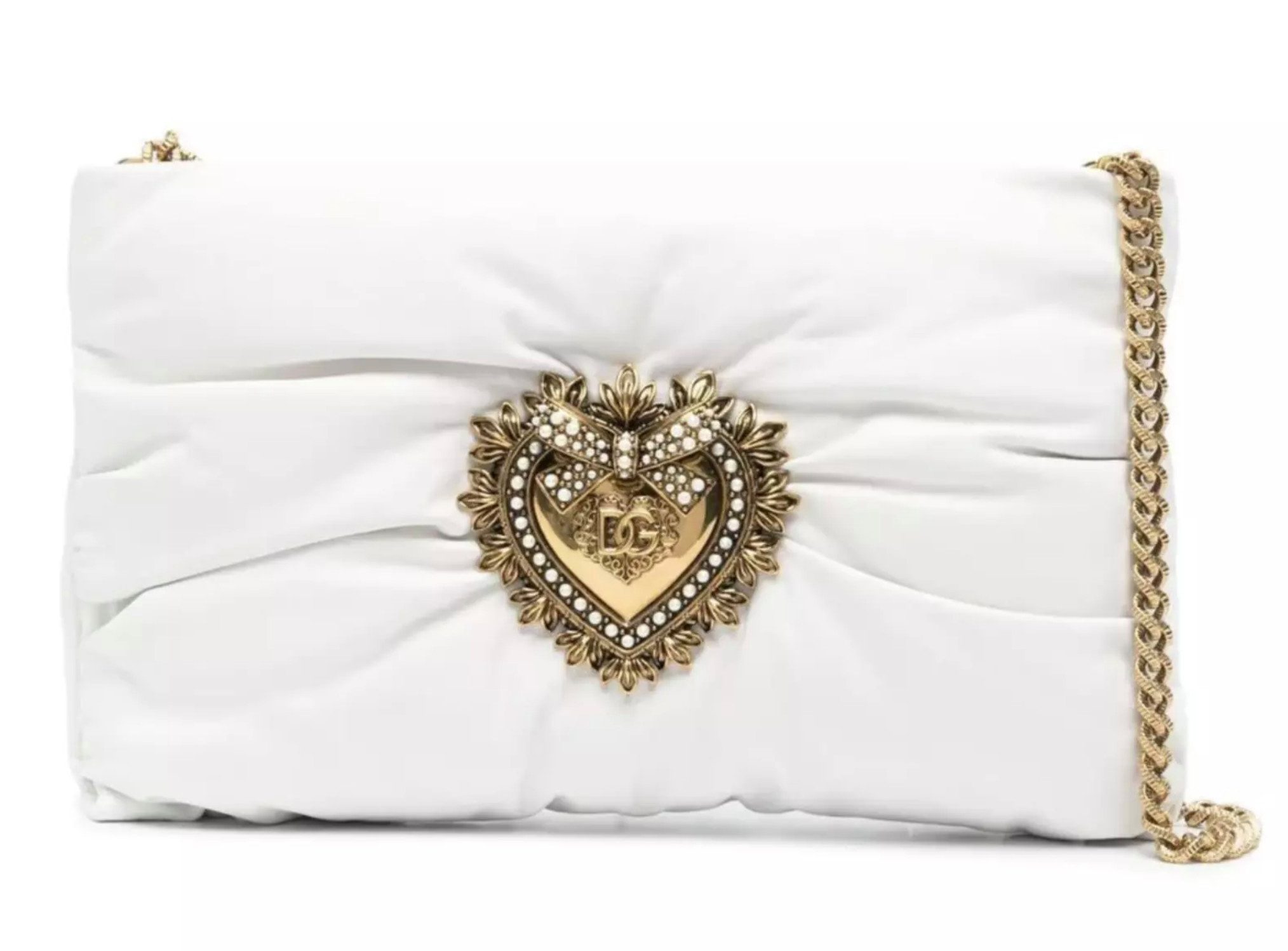 DOLCE & GABBANA Schultertasche Devotion Crossbody Tasche Clutch, Sacred Heart Plakette, 24-Karat-vergoldet