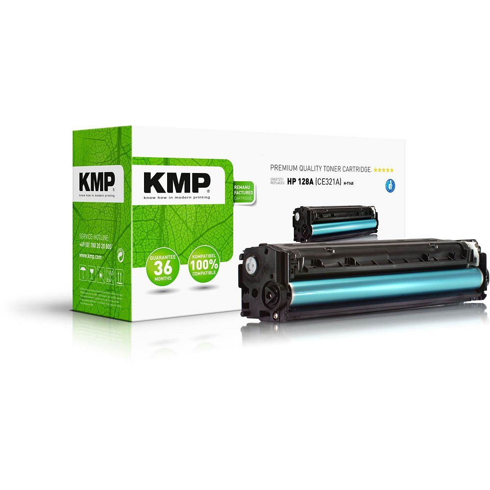 KMP Tonerkartusche 1 Toner H-T145 ERSETZT HP 128A - cyan, (1-St)