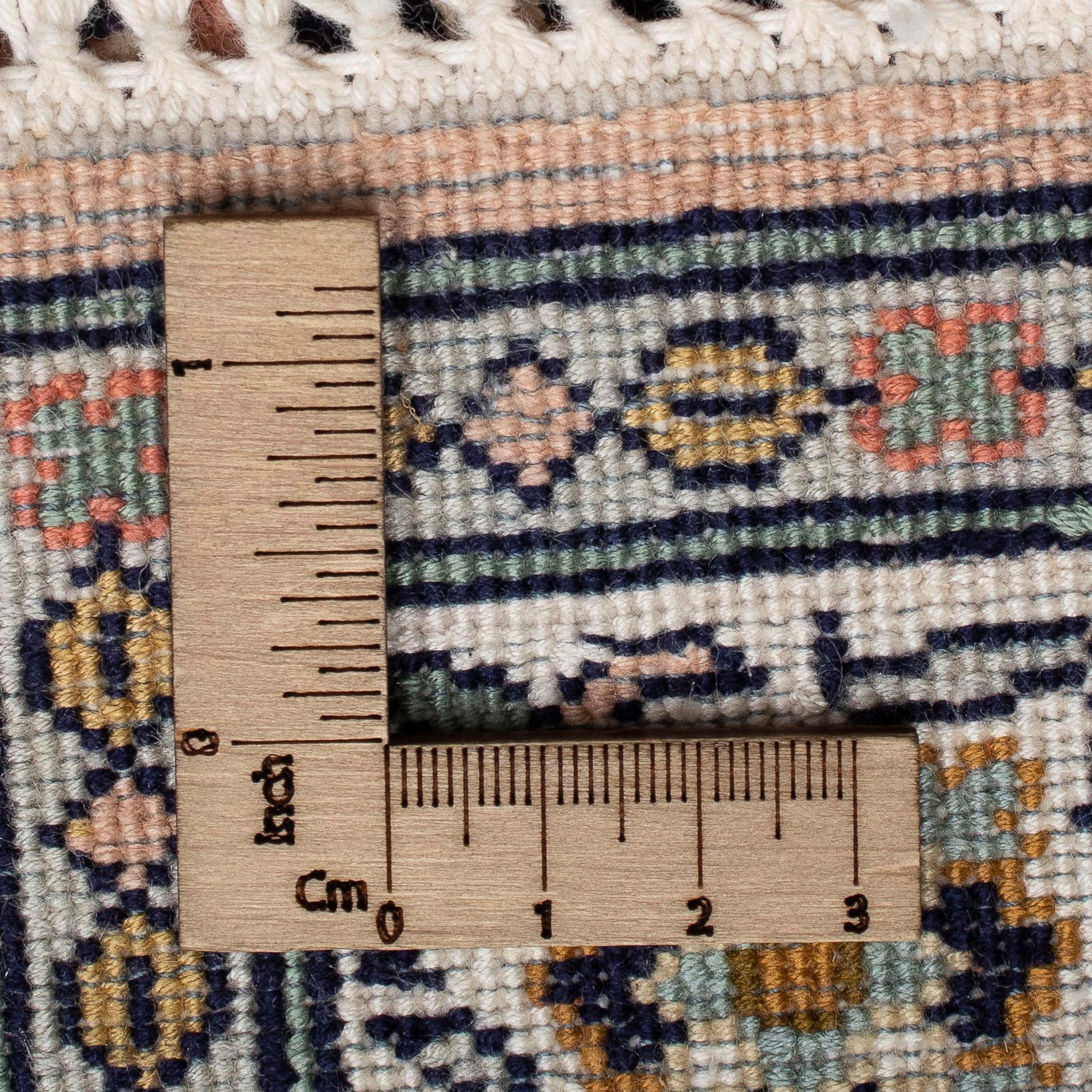 Seidenteppich Seidenteppich - Zertifikat Einzelstück Kaschmir 4 rechteckig, - x Seide 64 mm, mit morgenland, Handgeknüpft, 95 cm Wohnzimmer, - mehrfarbig, Höhe