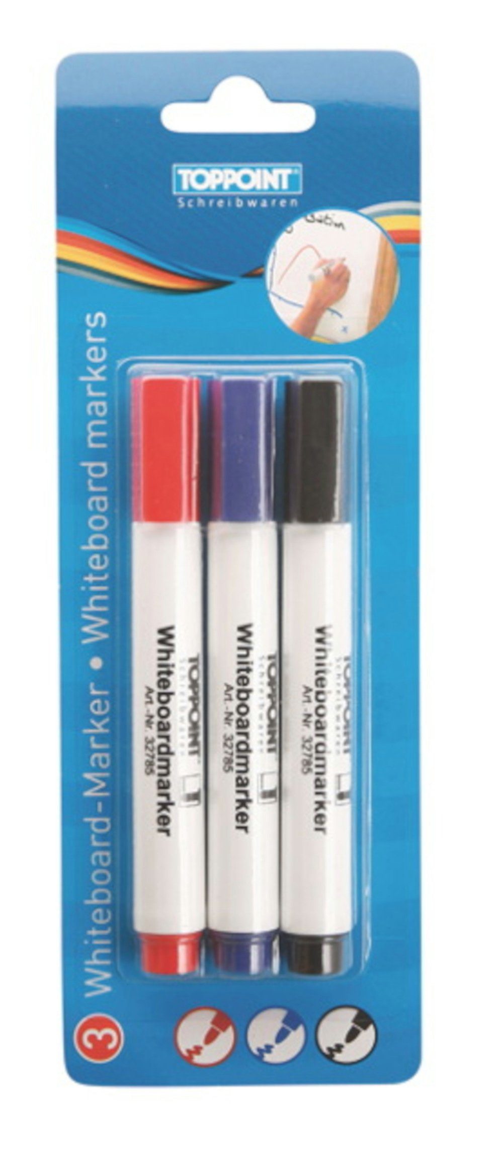 Marker 3 Whiteboardmarker Whiteboard Marker blau rot schwarz