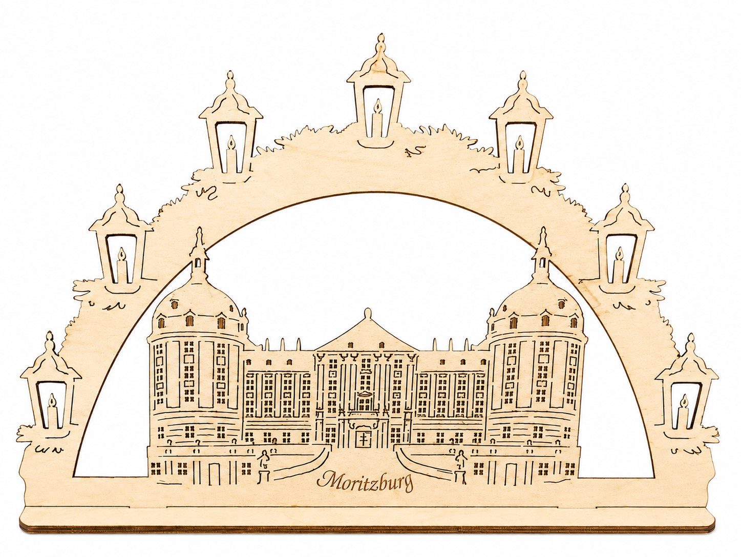 DeColibri Schwibbogen Miniatur Schwibbogen Schloß Moritzburg Dresden, Holz, Holzkunst aus Sachsen