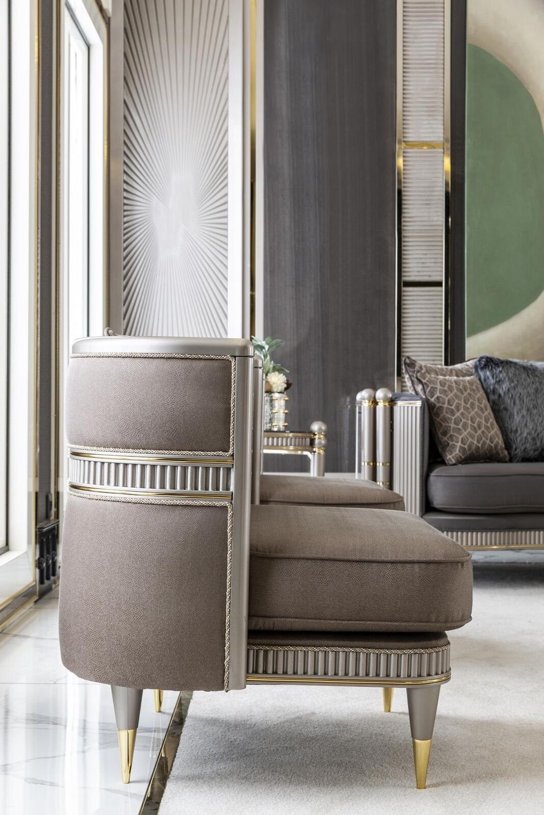 Möbel Modern Braun Stoff JVmoebel 1Sitzer Elegantes Stil Polster Sessel Sessel