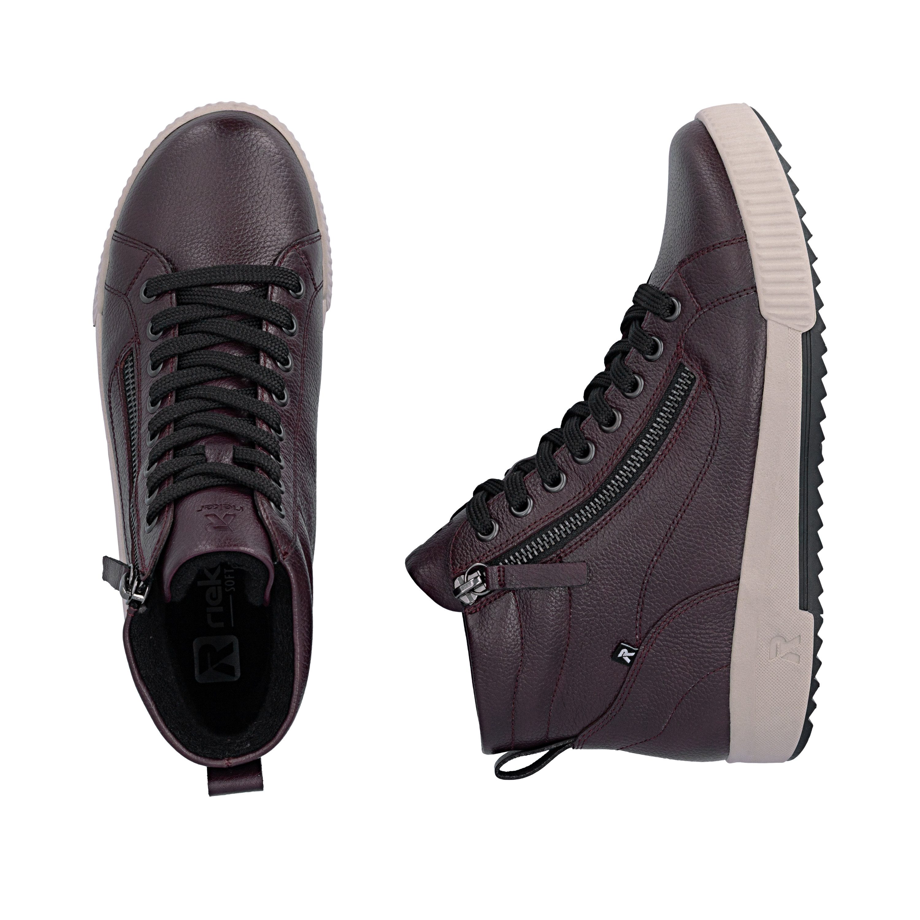 Rieker Sport Schnürboots Stiefelette, High Top Sneaker, Freizeitboots mit Reißverschluss