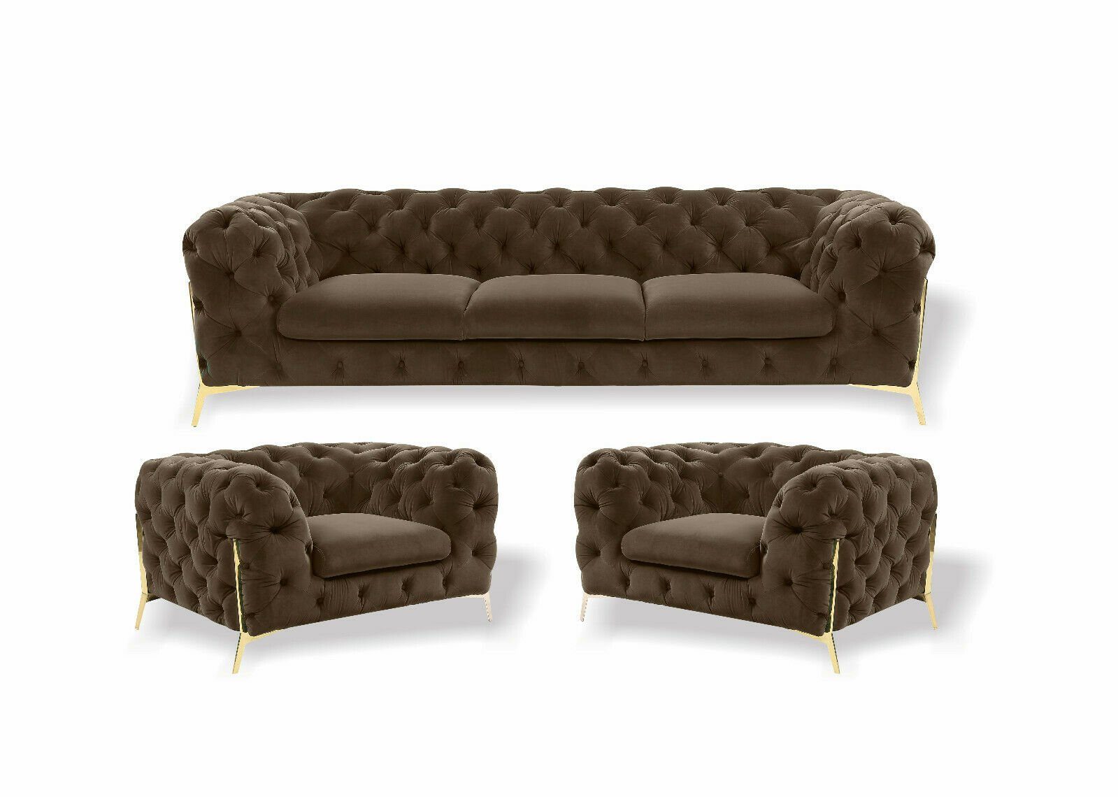 JVmoebel Chesterfield-Sofa Chesterfield luxus Sofa-Set 3+1+1, günstig online kaufen