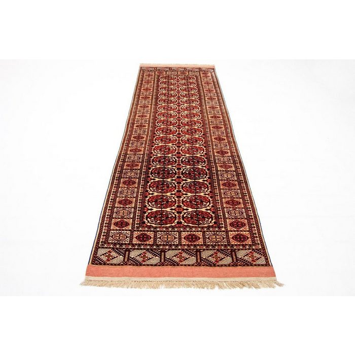 Läufer Afghan Seide Teppich handgeknüpft rot morgenland rechteckig Höhe: 5 mm