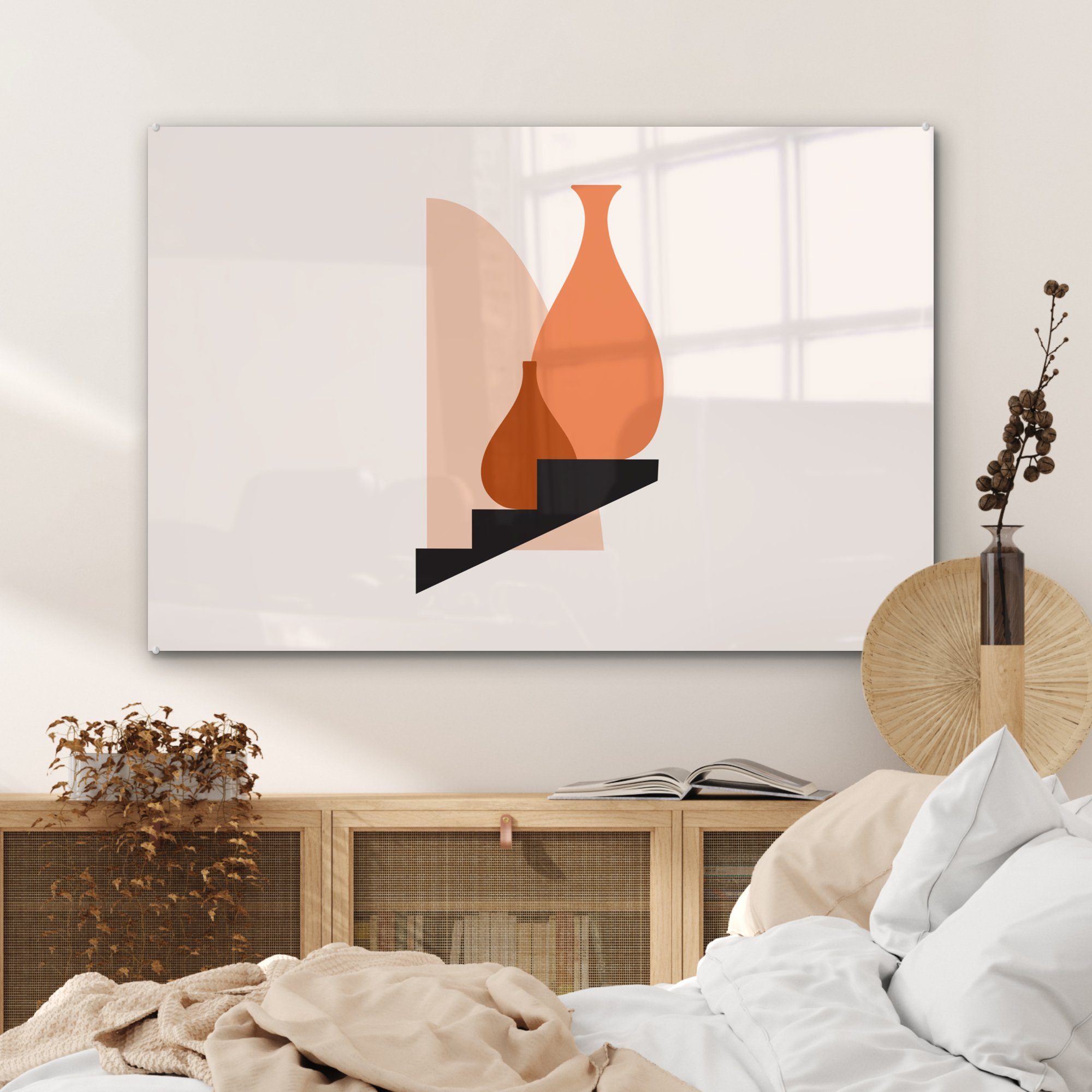 Vase Treppe, Abstrakt St), (1 Wohnzimmer - Acrylglasbild Acrylglasbilder MuchoWow & Schlafzimmer -