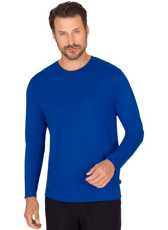 Trigema Baumwolle, 100% aus TRIGEMA Langarmshirt T-Shirt Rundhals-Ausschnitt